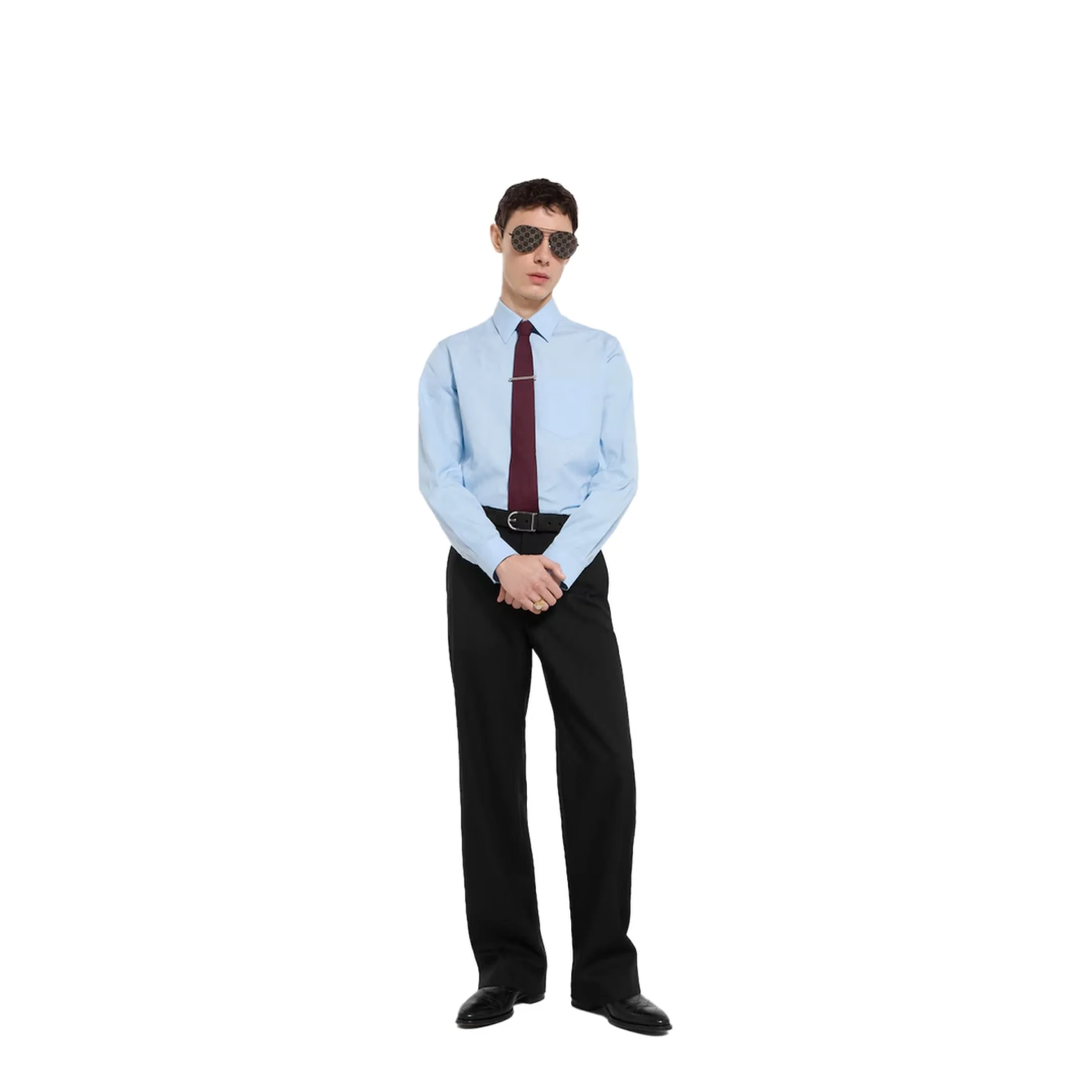 Light Blue Poplin Shirt - Image 3