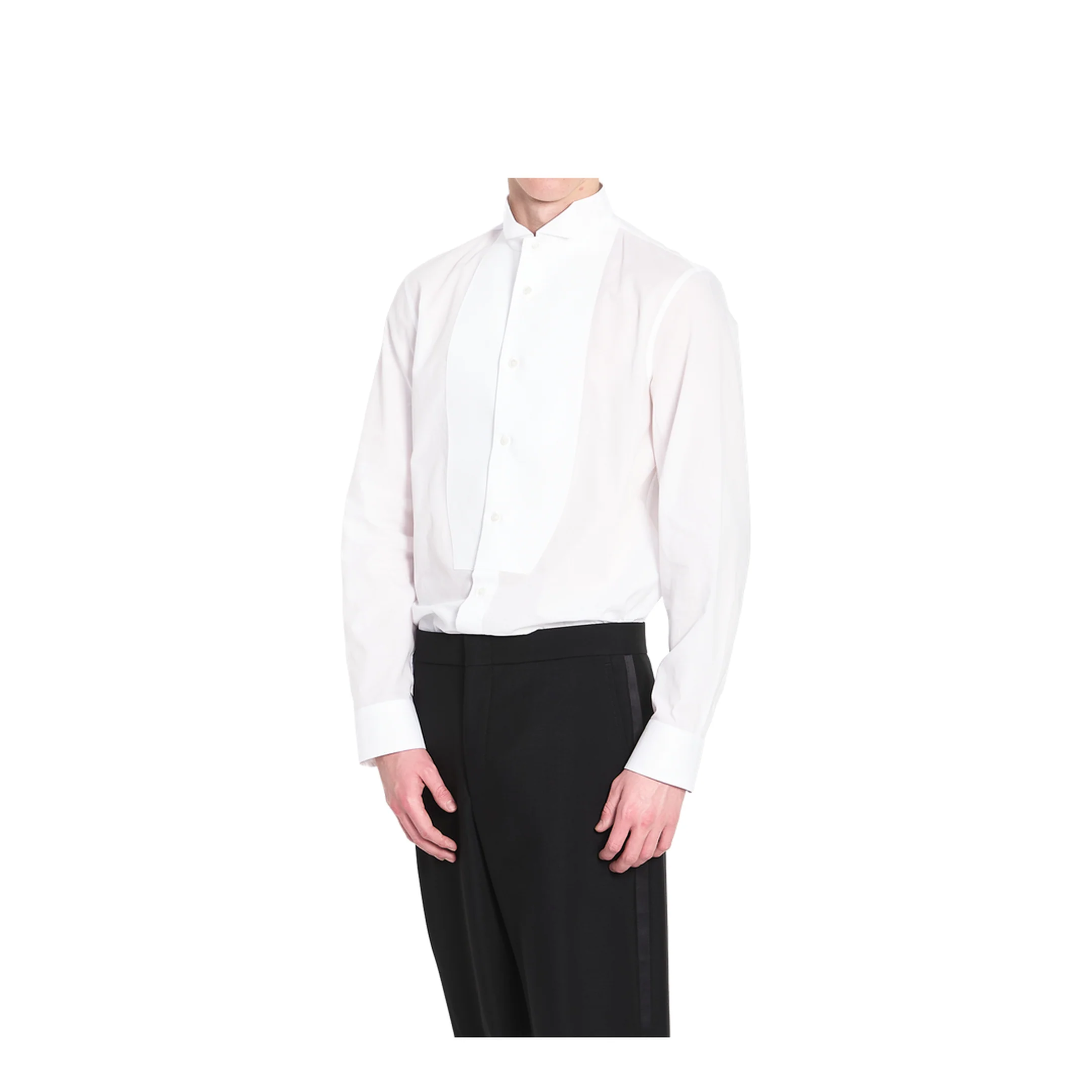 Light Chambray Cotton Shirt in White - Image 2