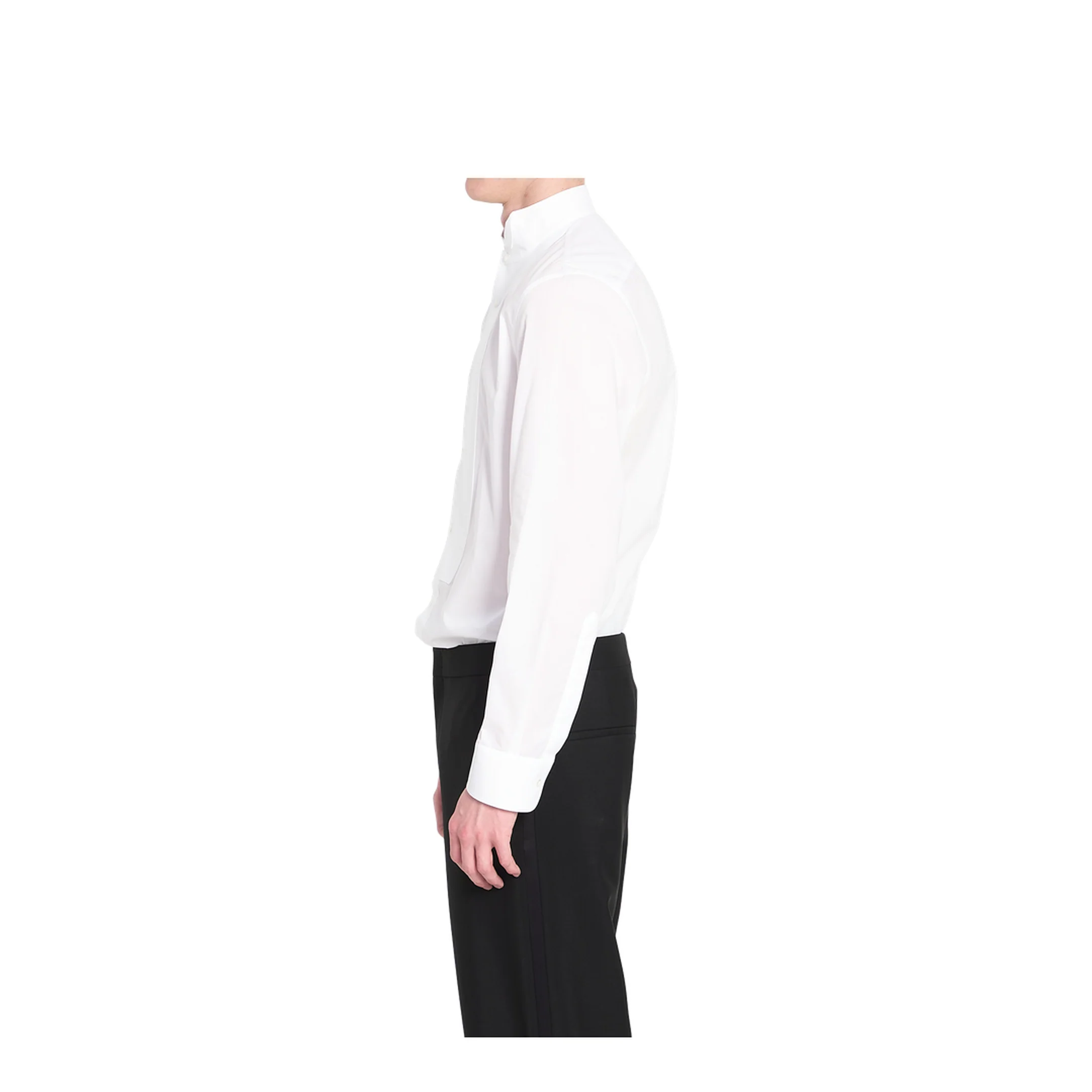 Light Chambray Cotton Shirt in White - Image 3