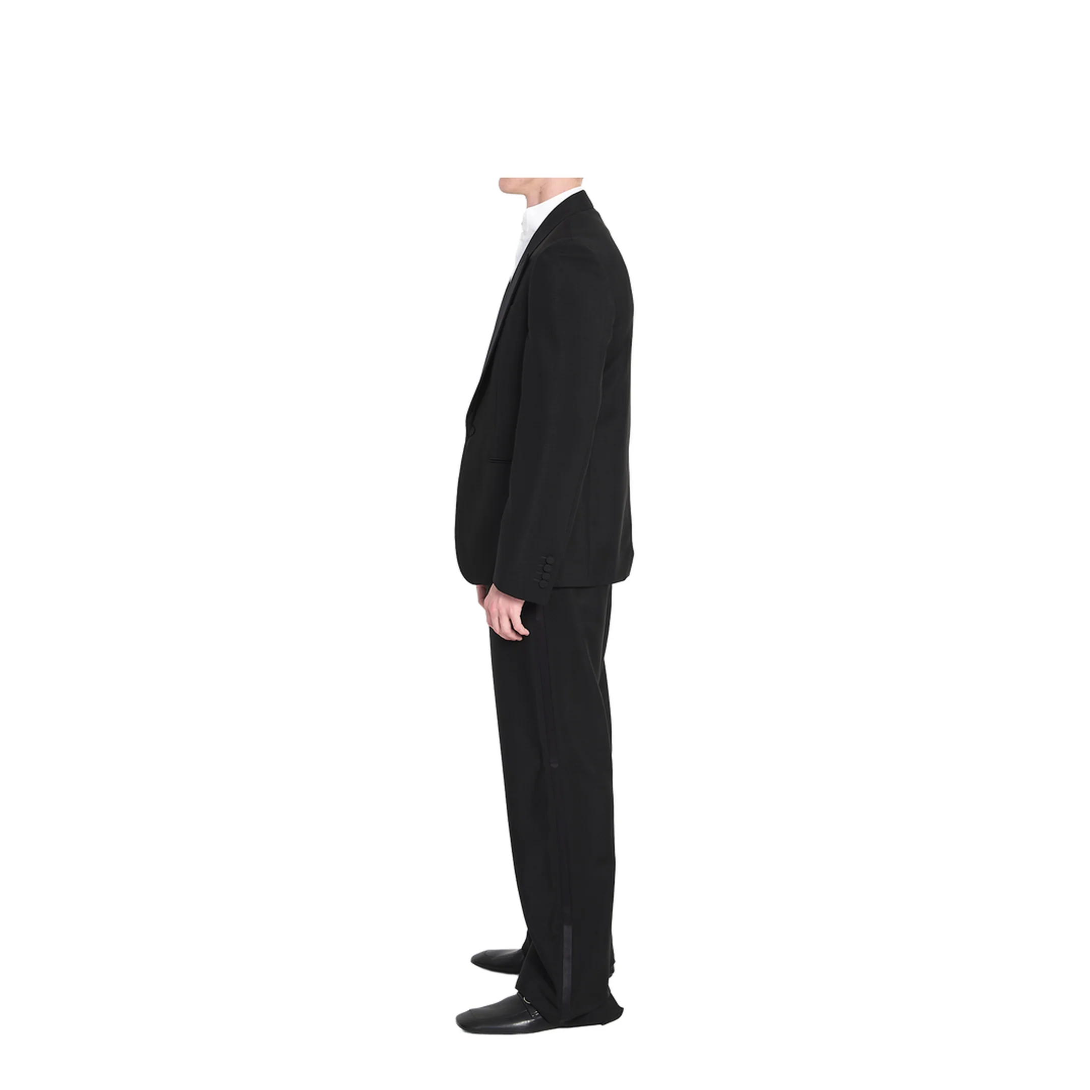 Light Wool Mohair Canvas Suit in Black - Image 3