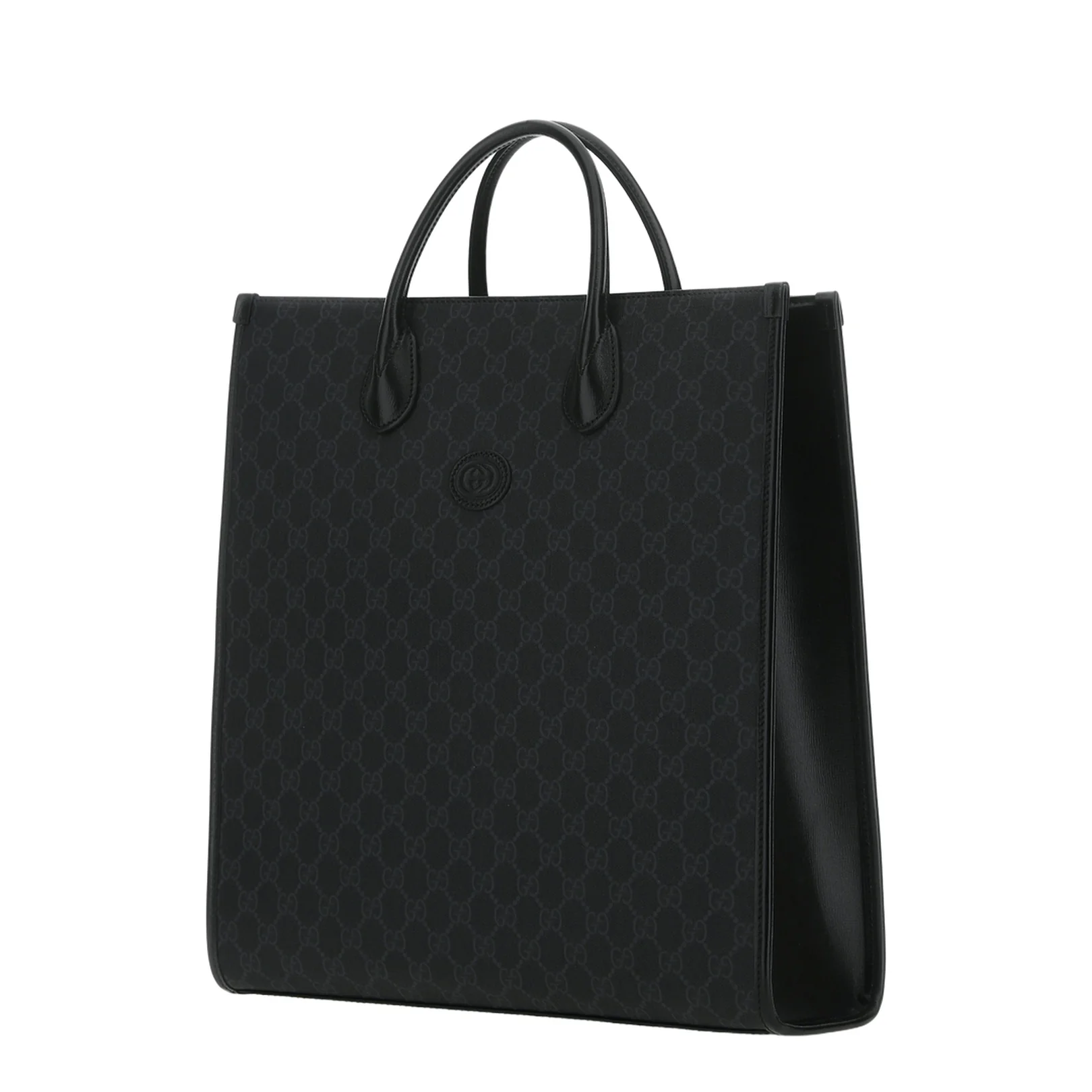 Interlocking G In Black GG Canvas With Medium Tote Bag - Image 2