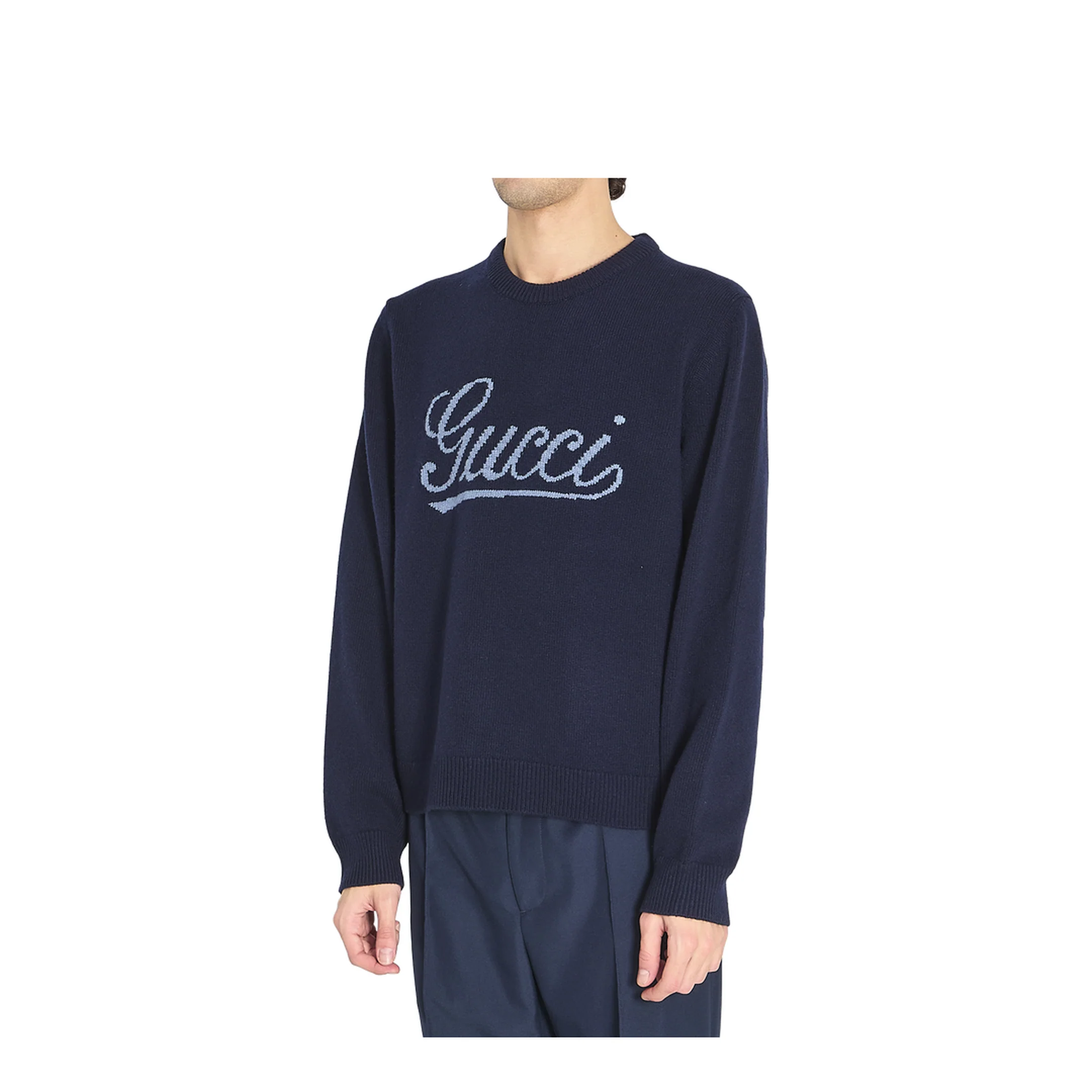 Midnight Blue Wool Sweater - Image 2