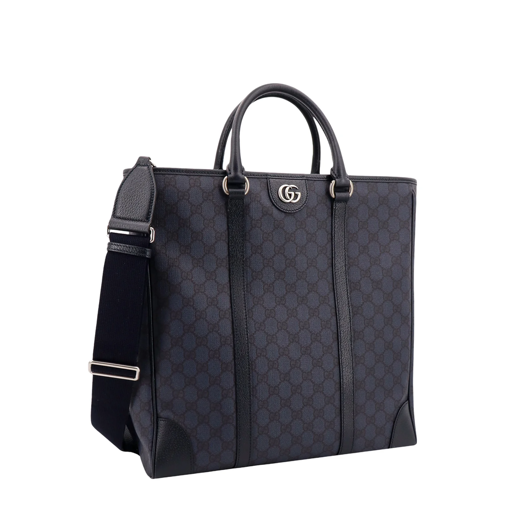 GG Black Large Canvas Tote Bag - Navy Blue - Image 3