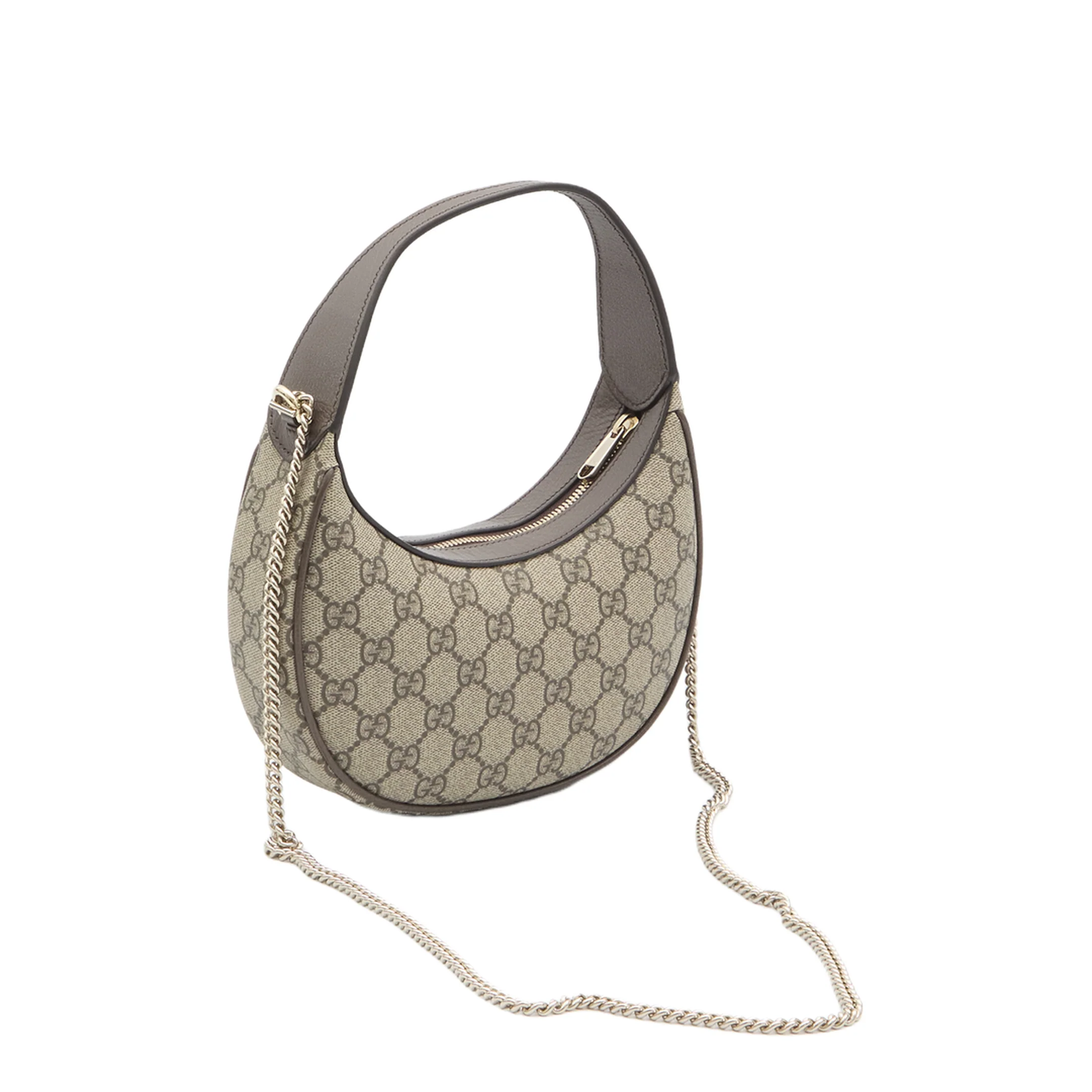 Ophidia Small Canvas Shoulder Bag - Beige/Dark Brown - Image 2
