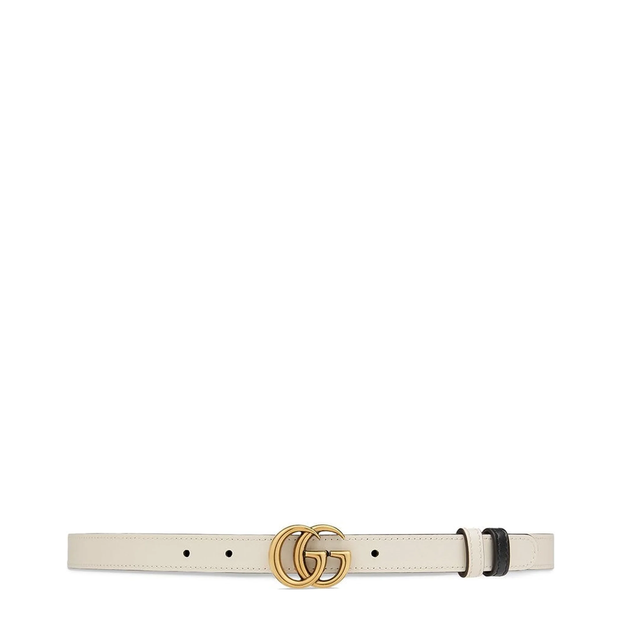 Reversible Thin Belt in White Leather - Image 3