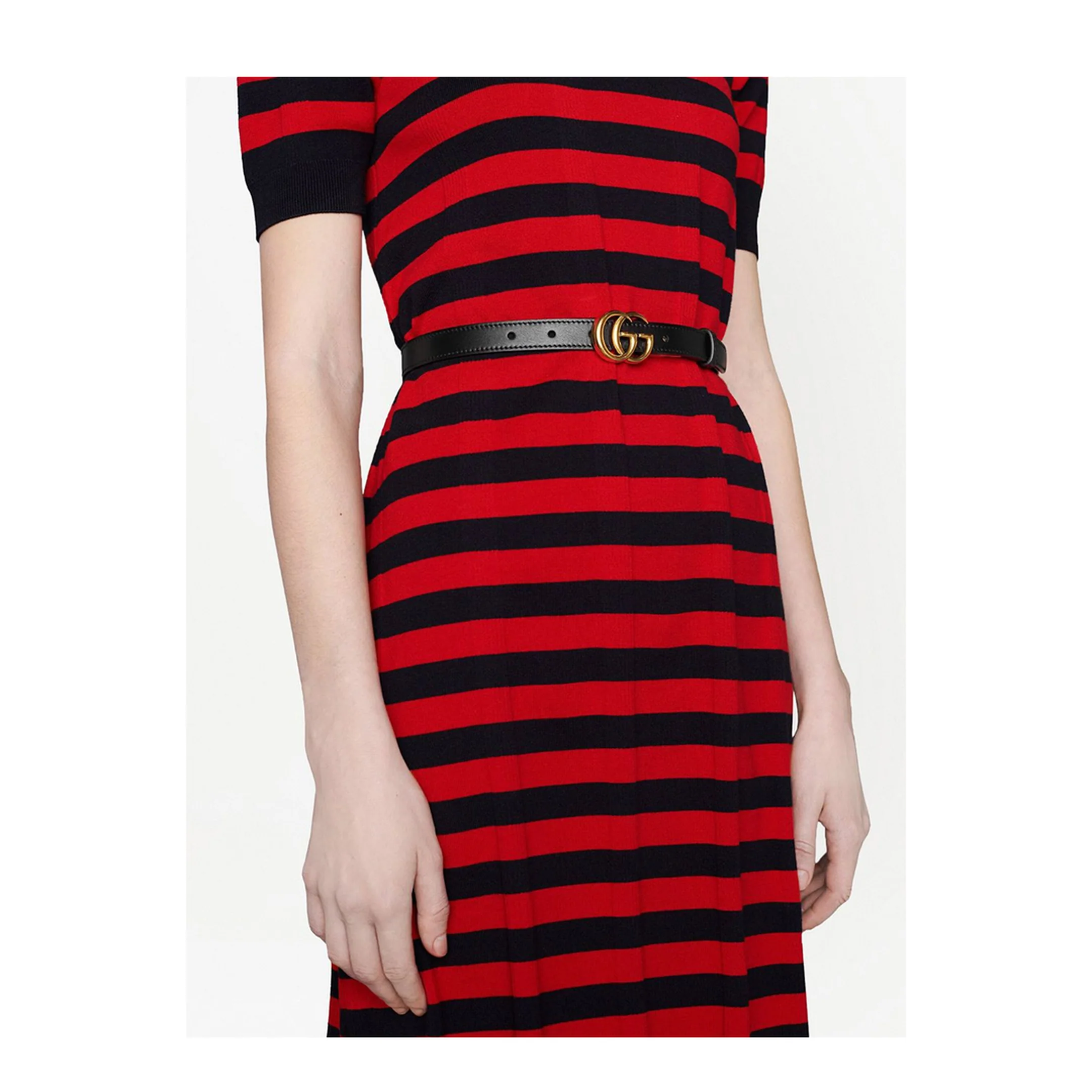 Reversible Thin Belt in White Leather - Image 4