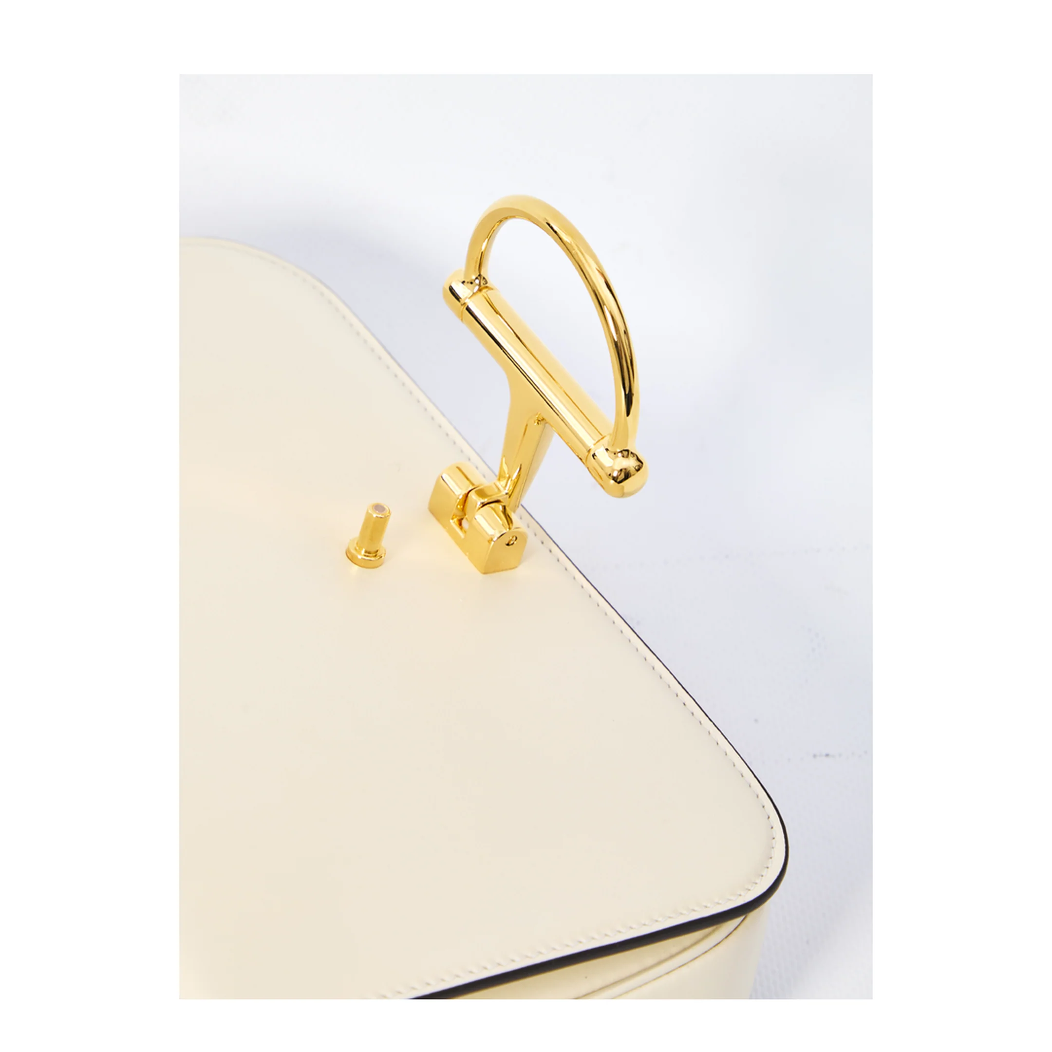 Siena Small Leather Shoulder Bag Ivory - Image 4