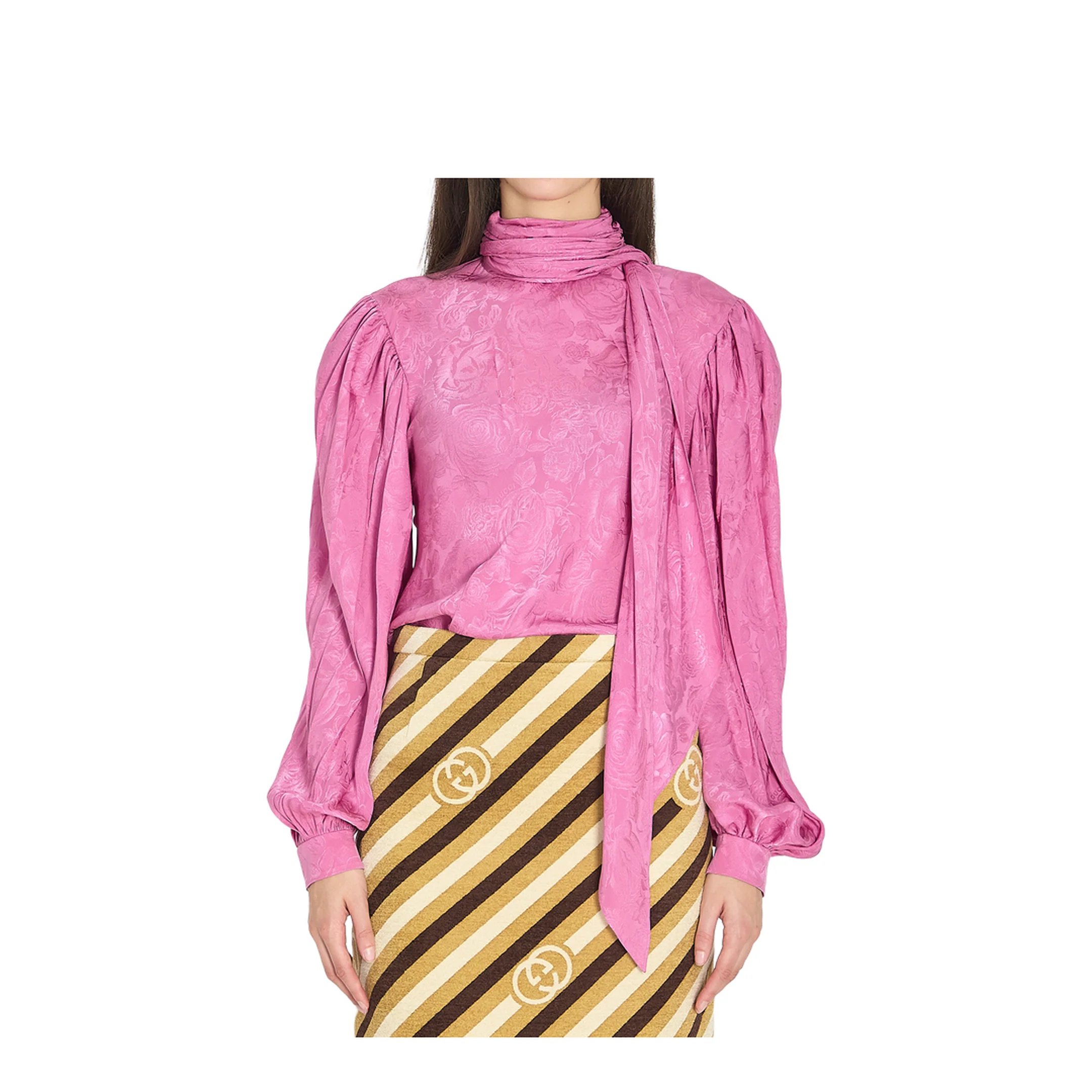 Silk Twill Shirt with Ribbon