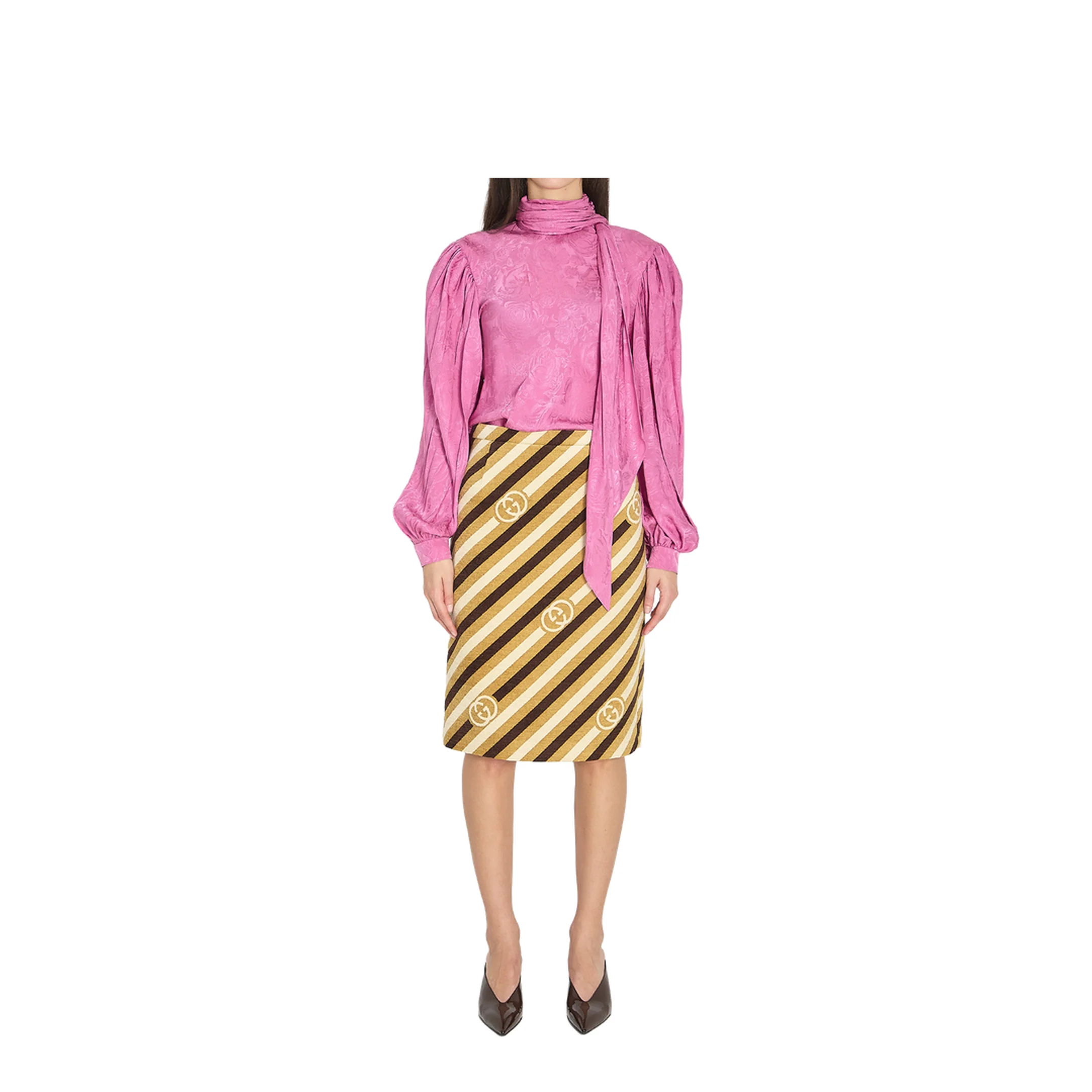 Silk Twill Shirt with Ribbon - Image 5