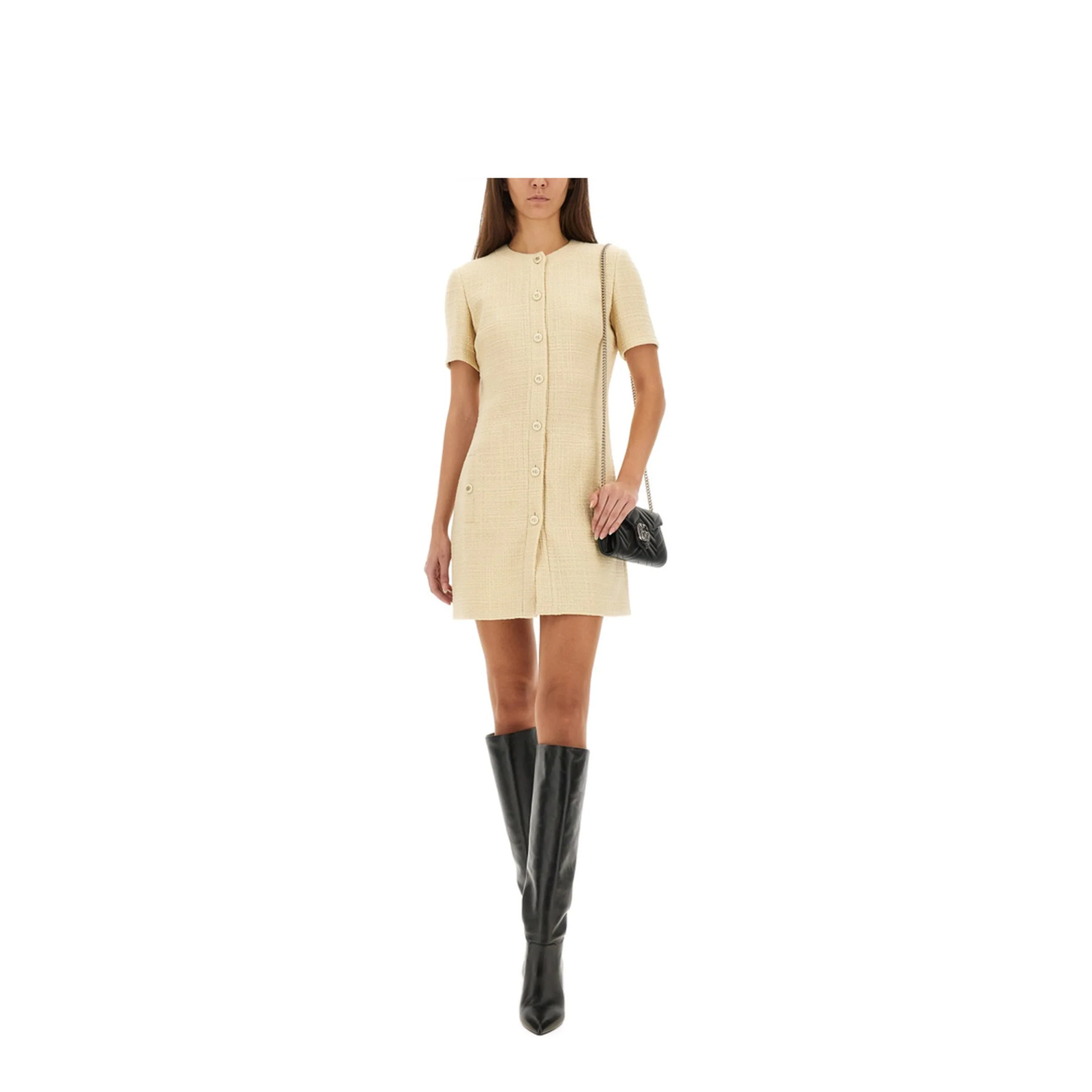 Textured Wool Tweed Dress - Image 2