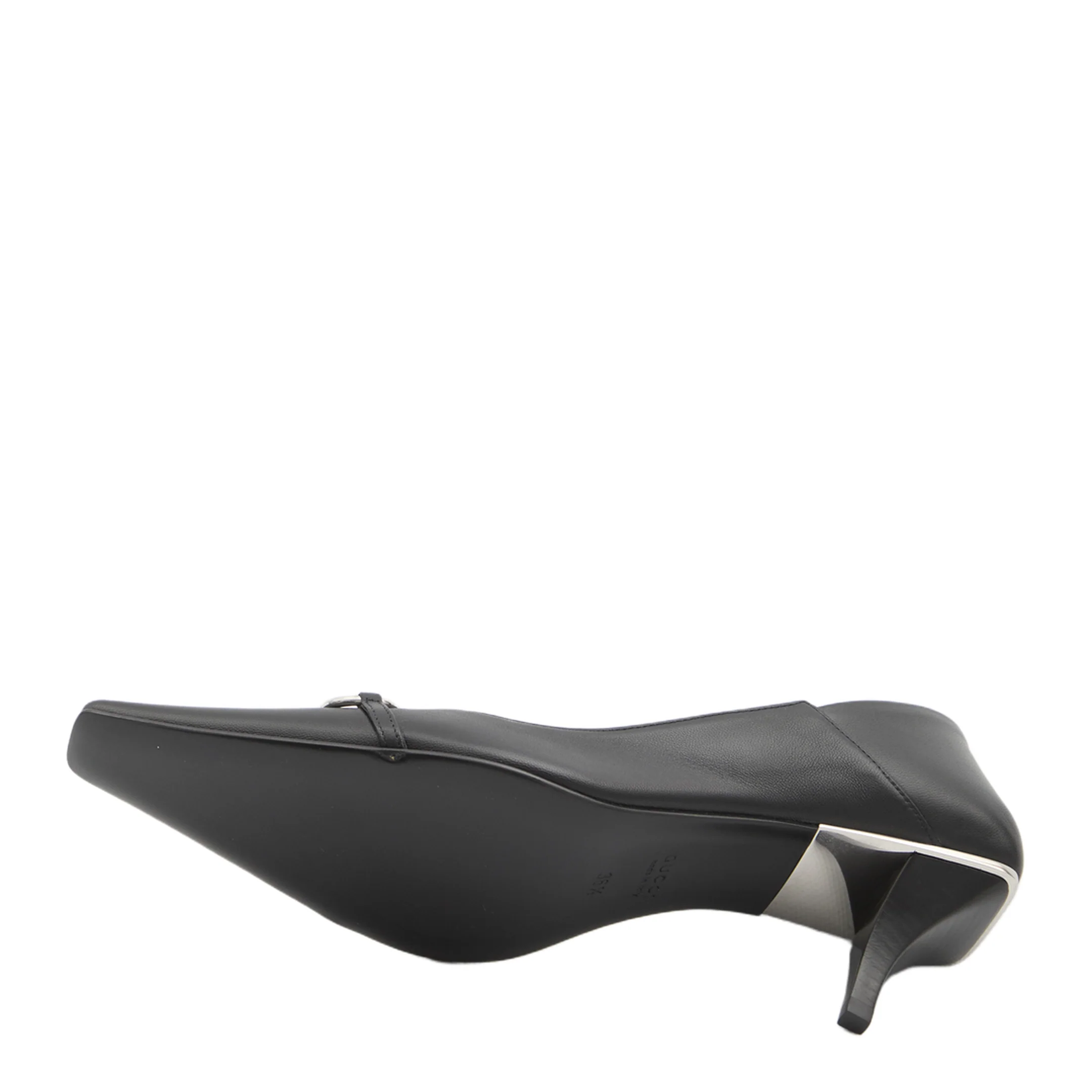 Vittoria Pump in Black Leather - Image 4