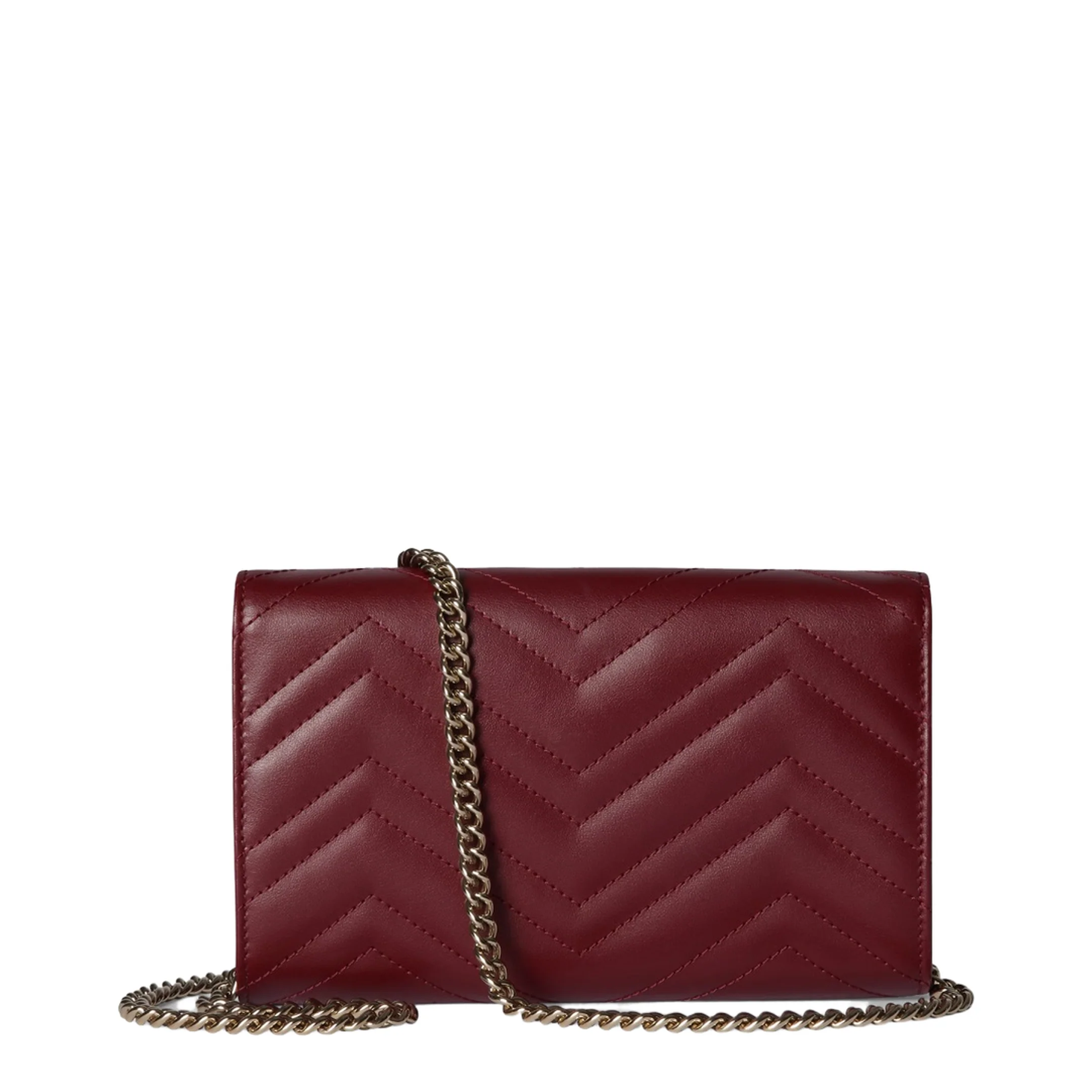 Wallet on Chain in Rosso Ancora Red Leather - Image 2