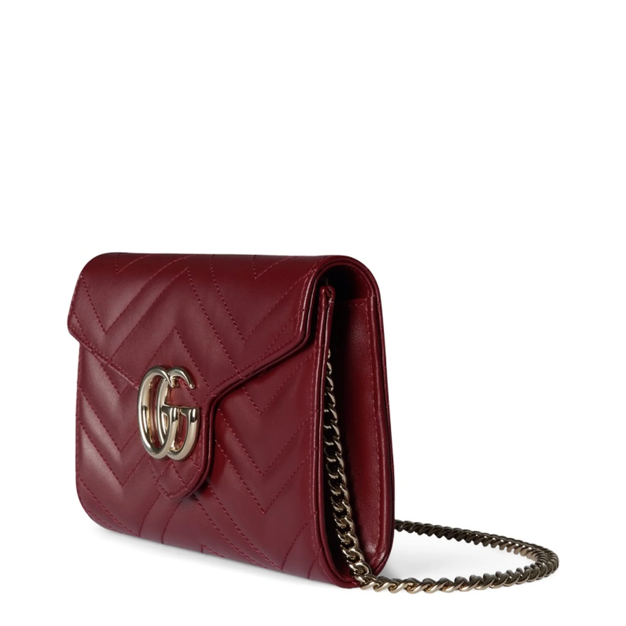 Wallet on Chain in Rosso Ancora Red Leather - Image 3