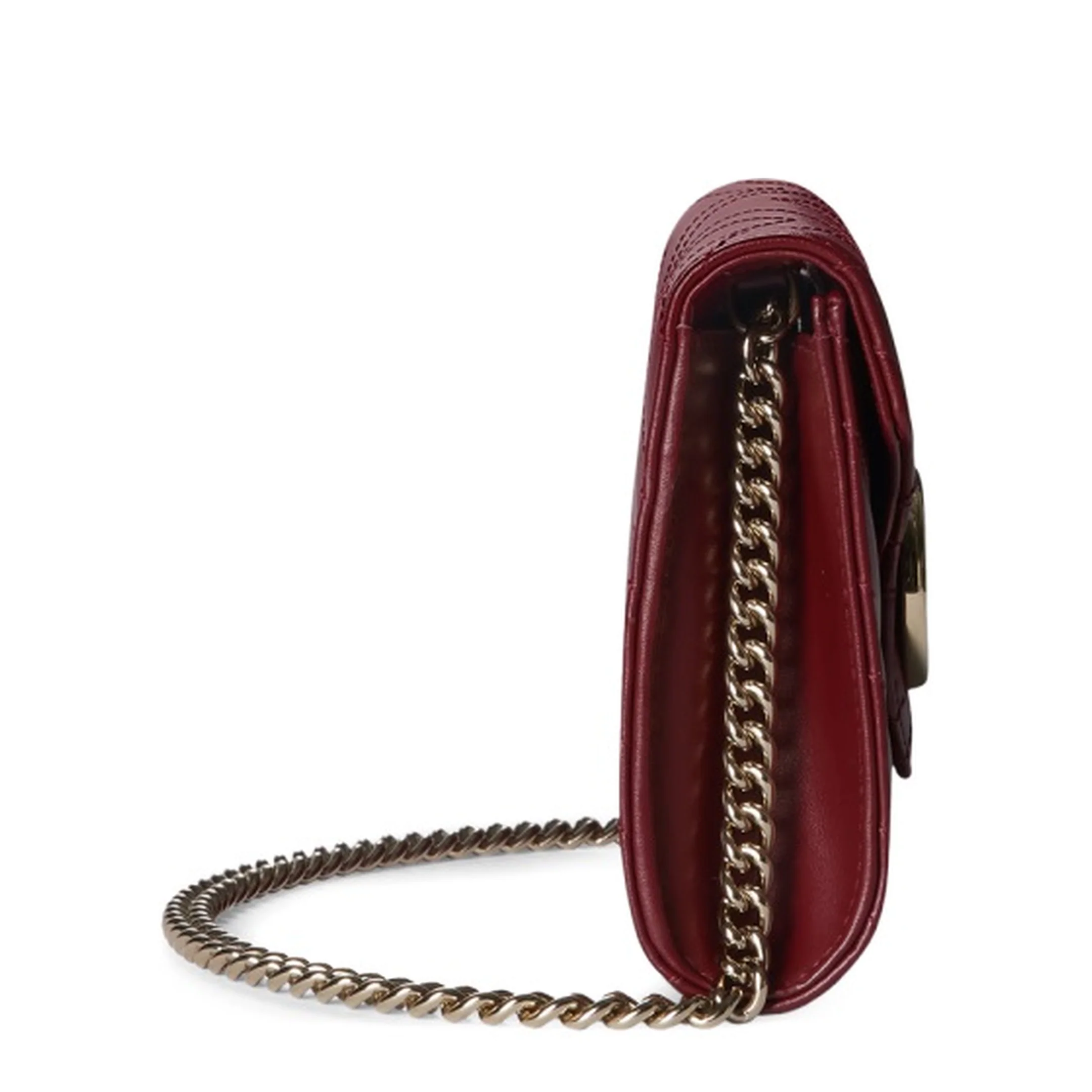 Wallet on Chain in Rosso Ancora Red Leather - Image 4
