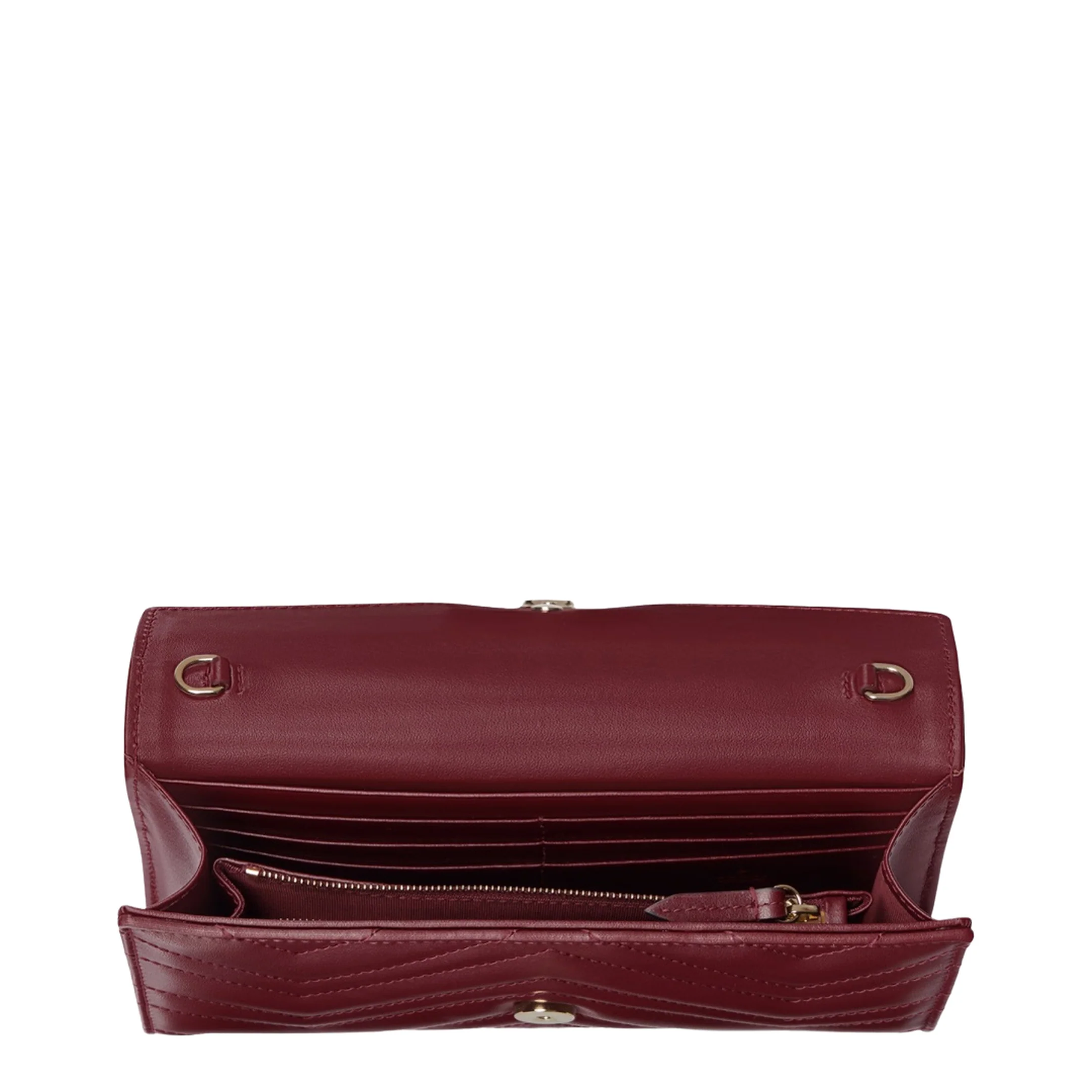 Wallet on Chain in Rosso Ancora Red Leather - Image 5