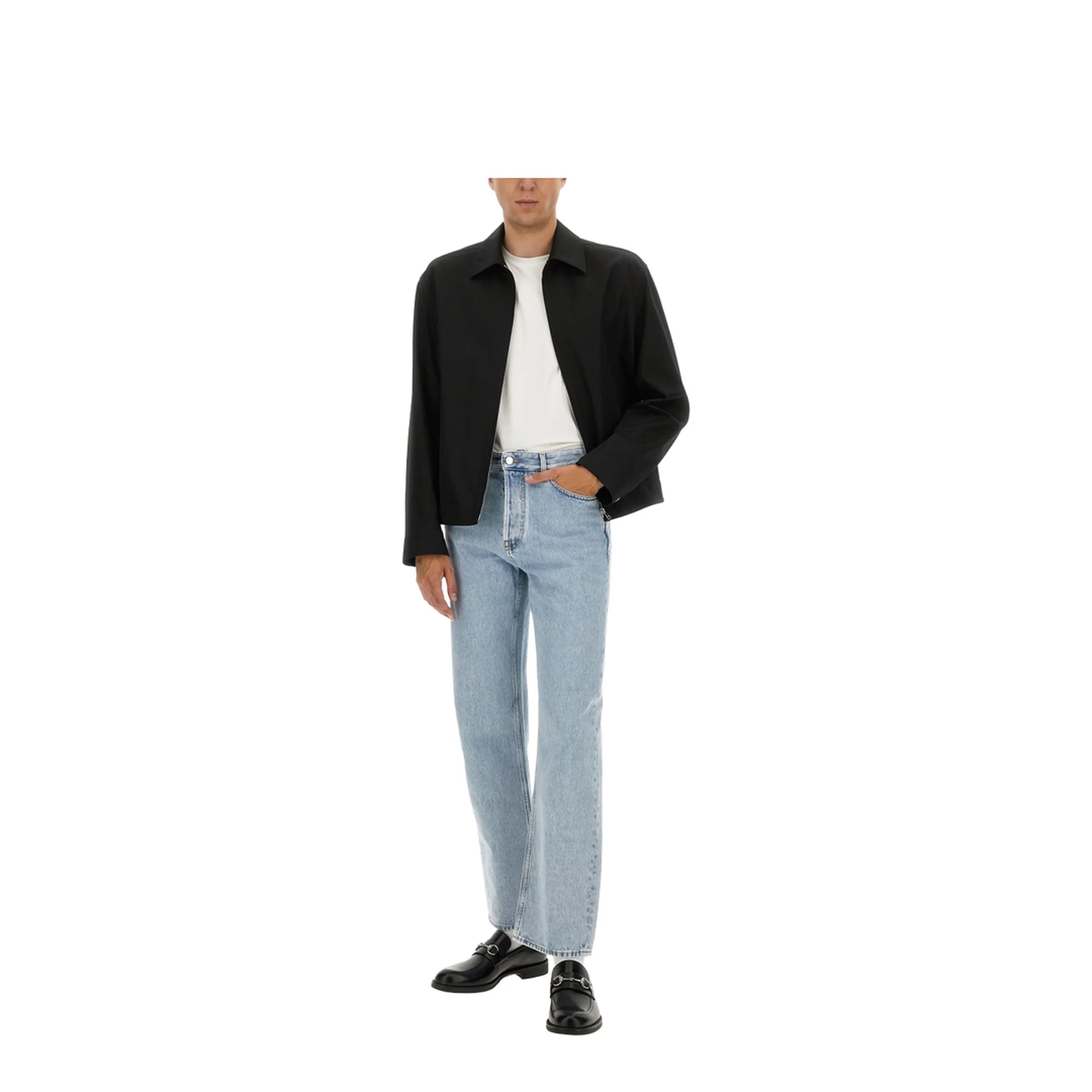 Washed Denim Pant with Insert in Light Blue - Image 6