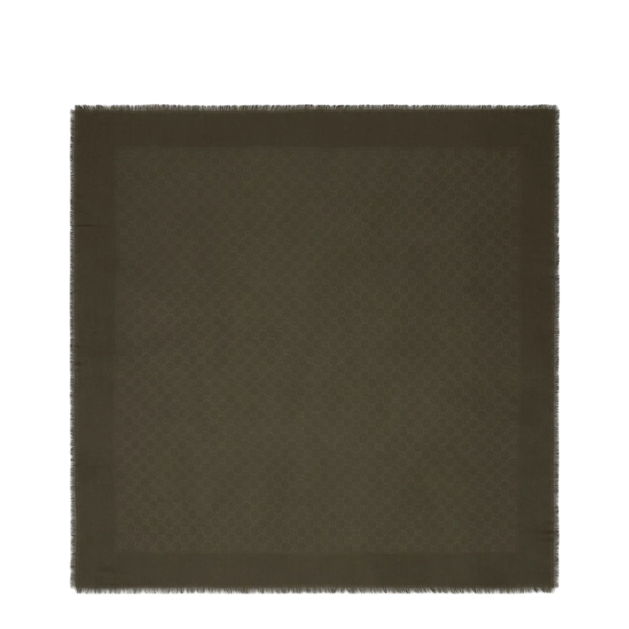 Wool and Silk Jacquard Shawl in Forrest Green - Image 3