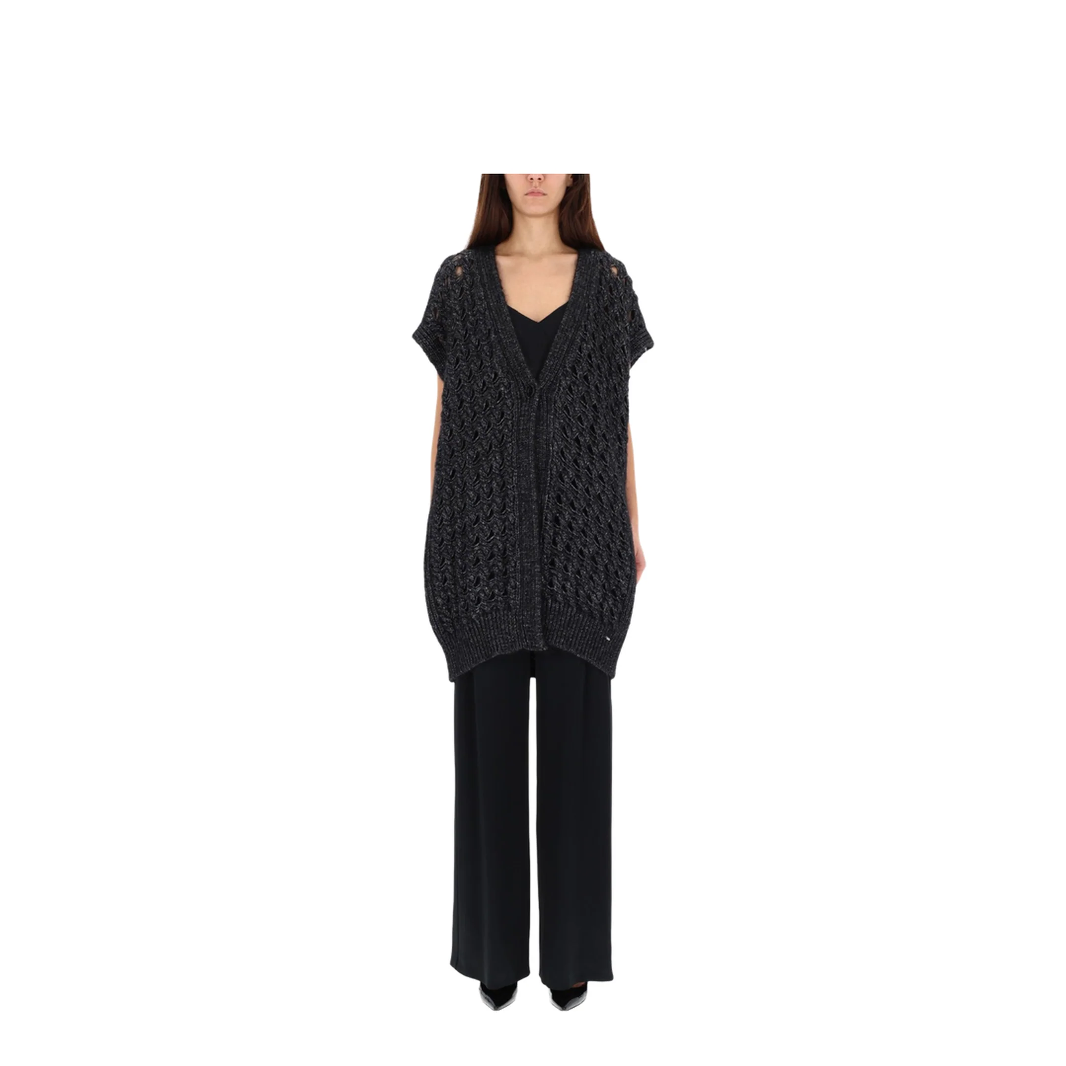 Vest with Perforated Workmanship