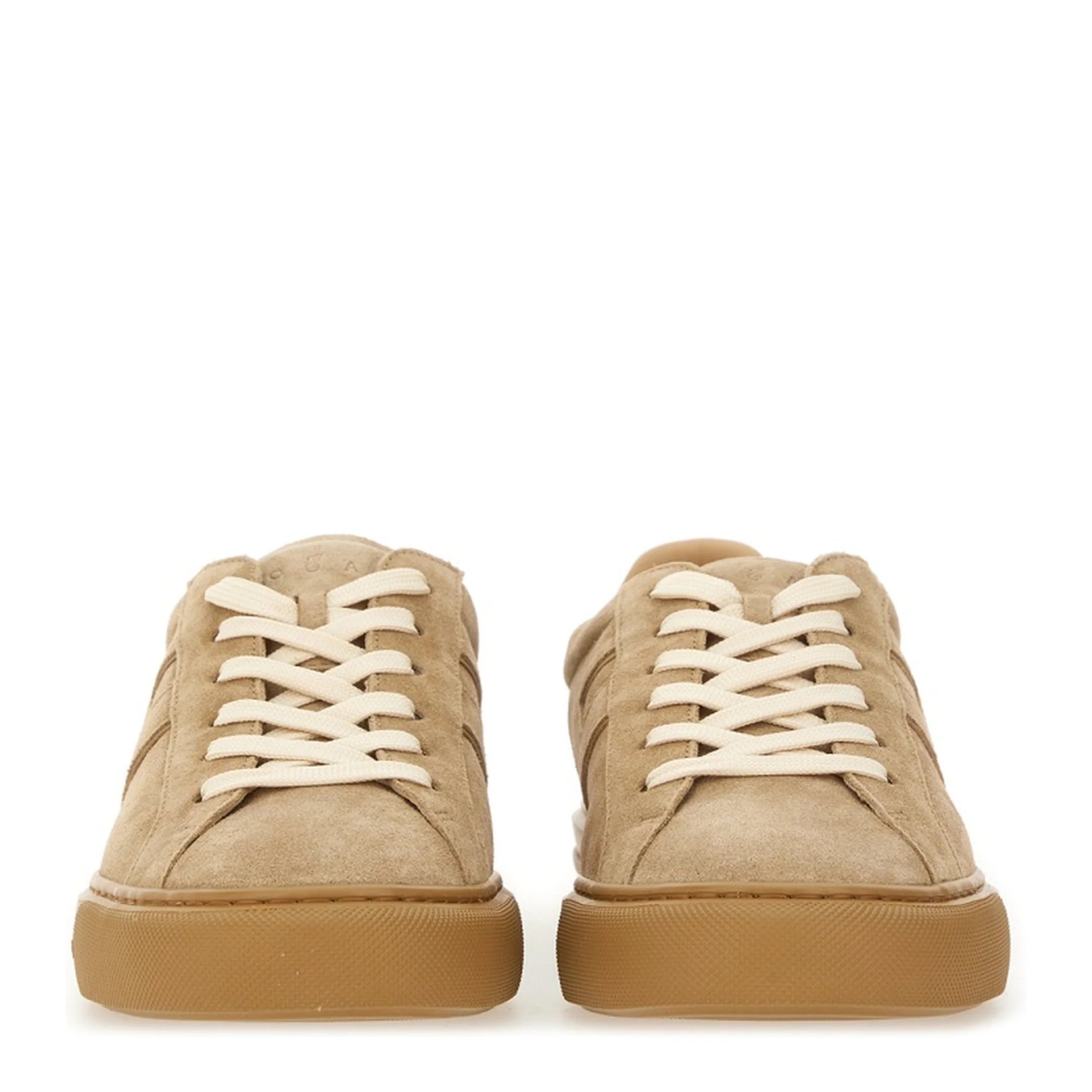 Beige Front Lace-Up Fastening Sneakers - Image 4