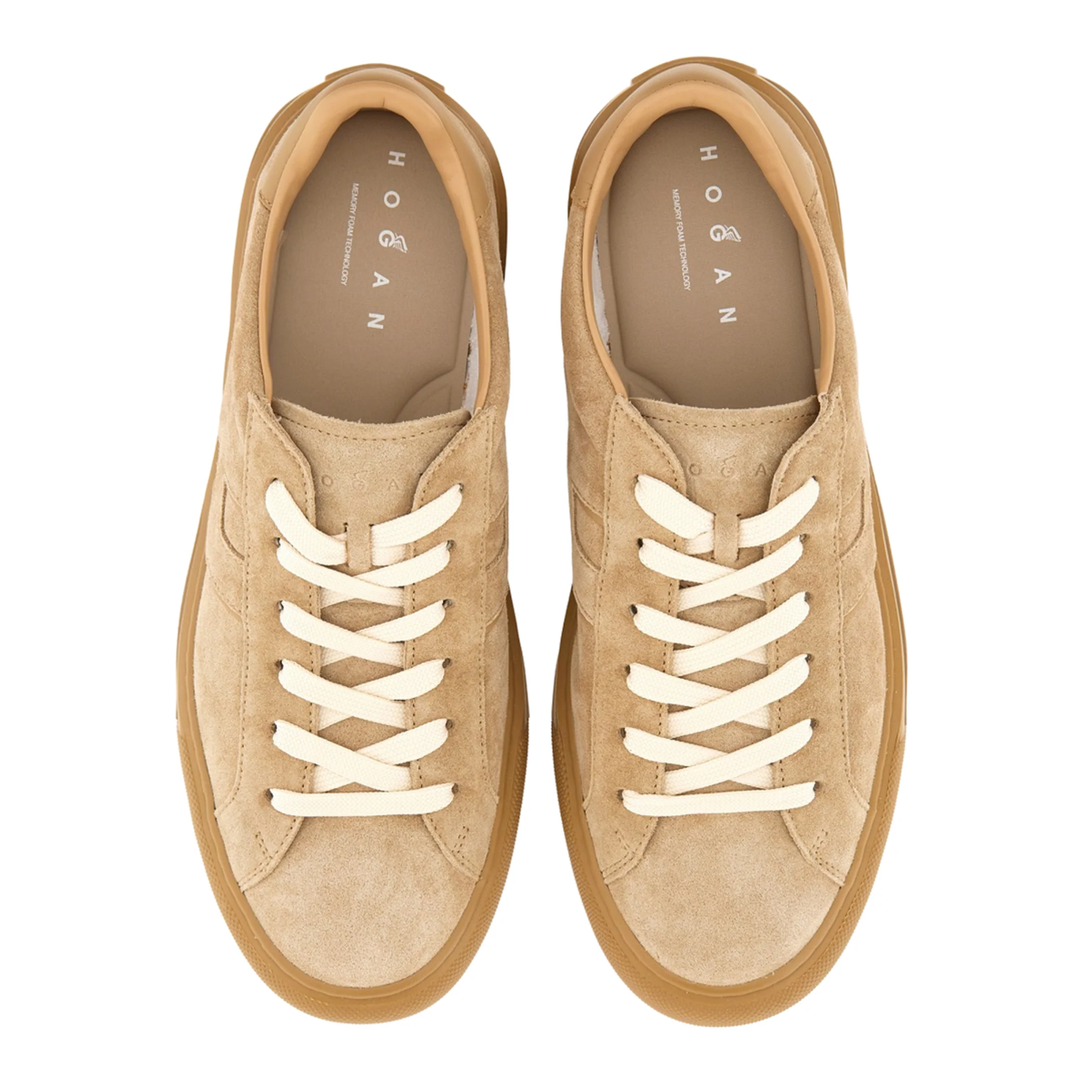 Beige Front Lace-Up Fastening Sneakers - Image 6