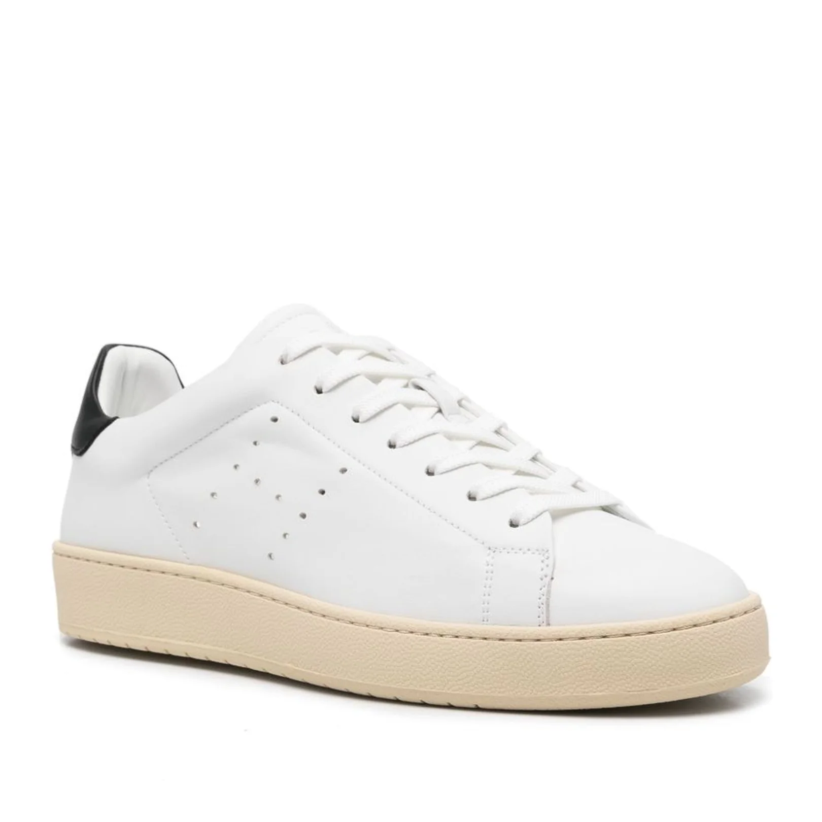 Black and White Leather Sneaker - Image 3