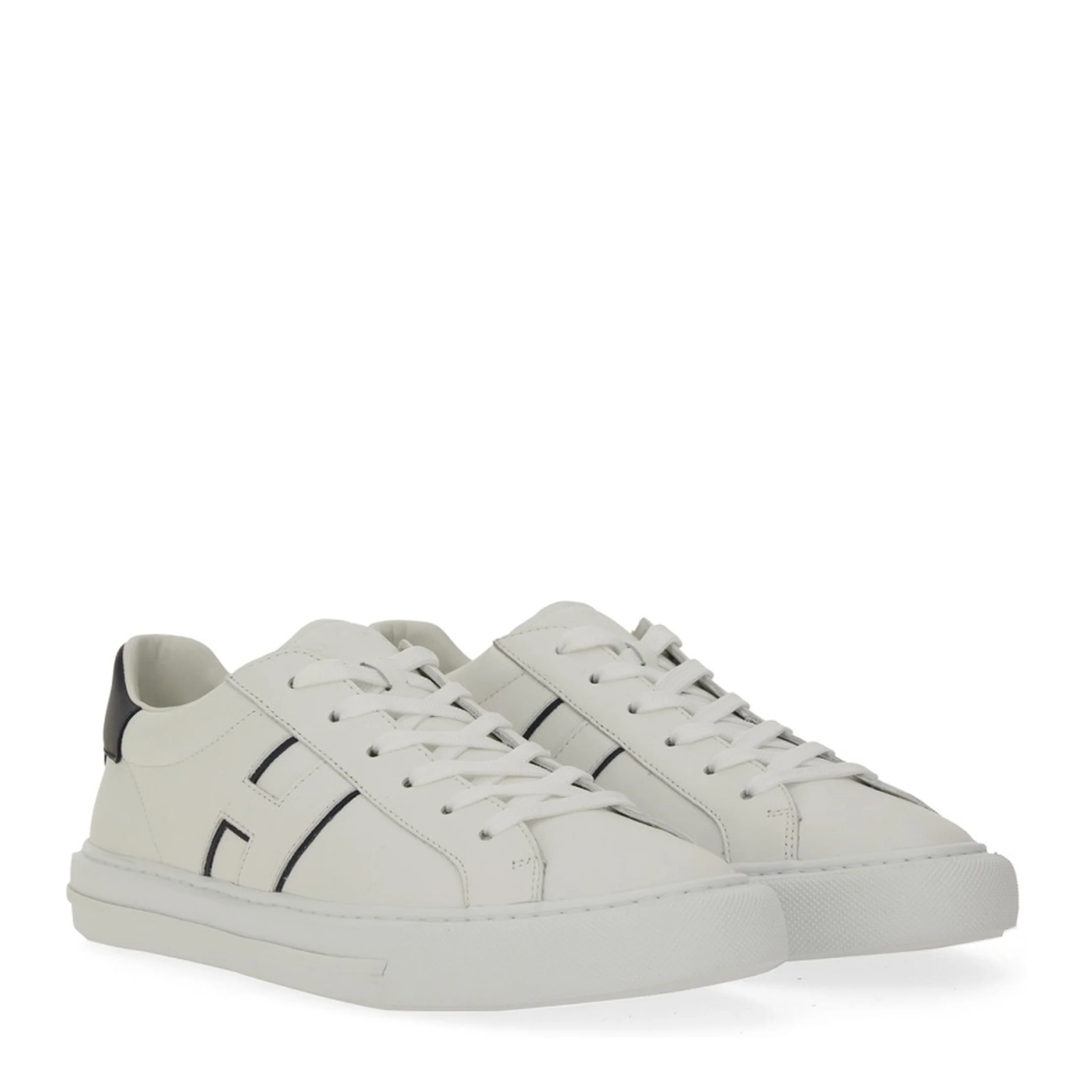 White Logo Design Flat Rubber Sole Lace-Up Closure - Image 2