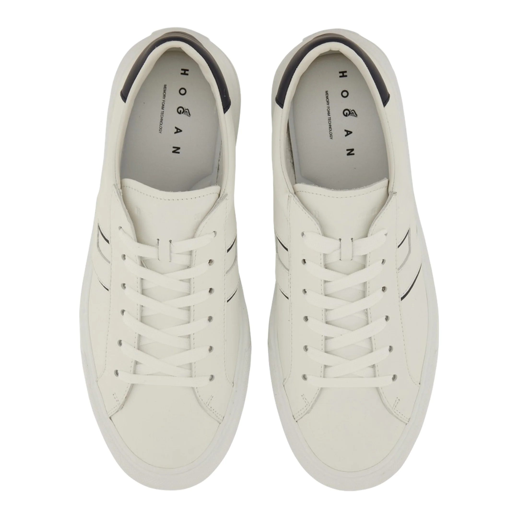 White Logo Design Flat Rubber Sole Lace-Up Closure - Image 6