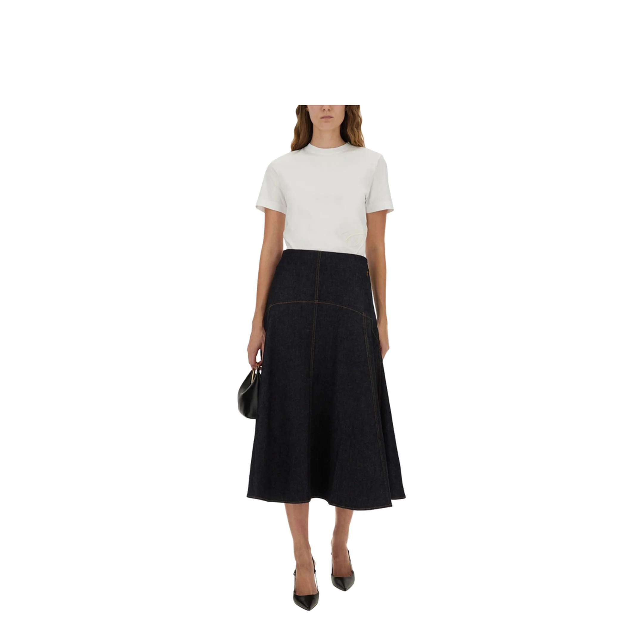 "DE-NÎMES TRIANGLE" DENIM SKIRT - Image 2