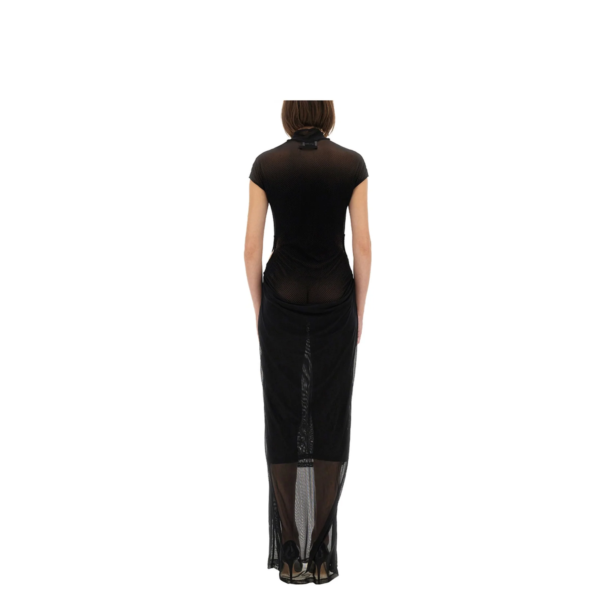 Mesh Dress with Flocked Logo - Image 3