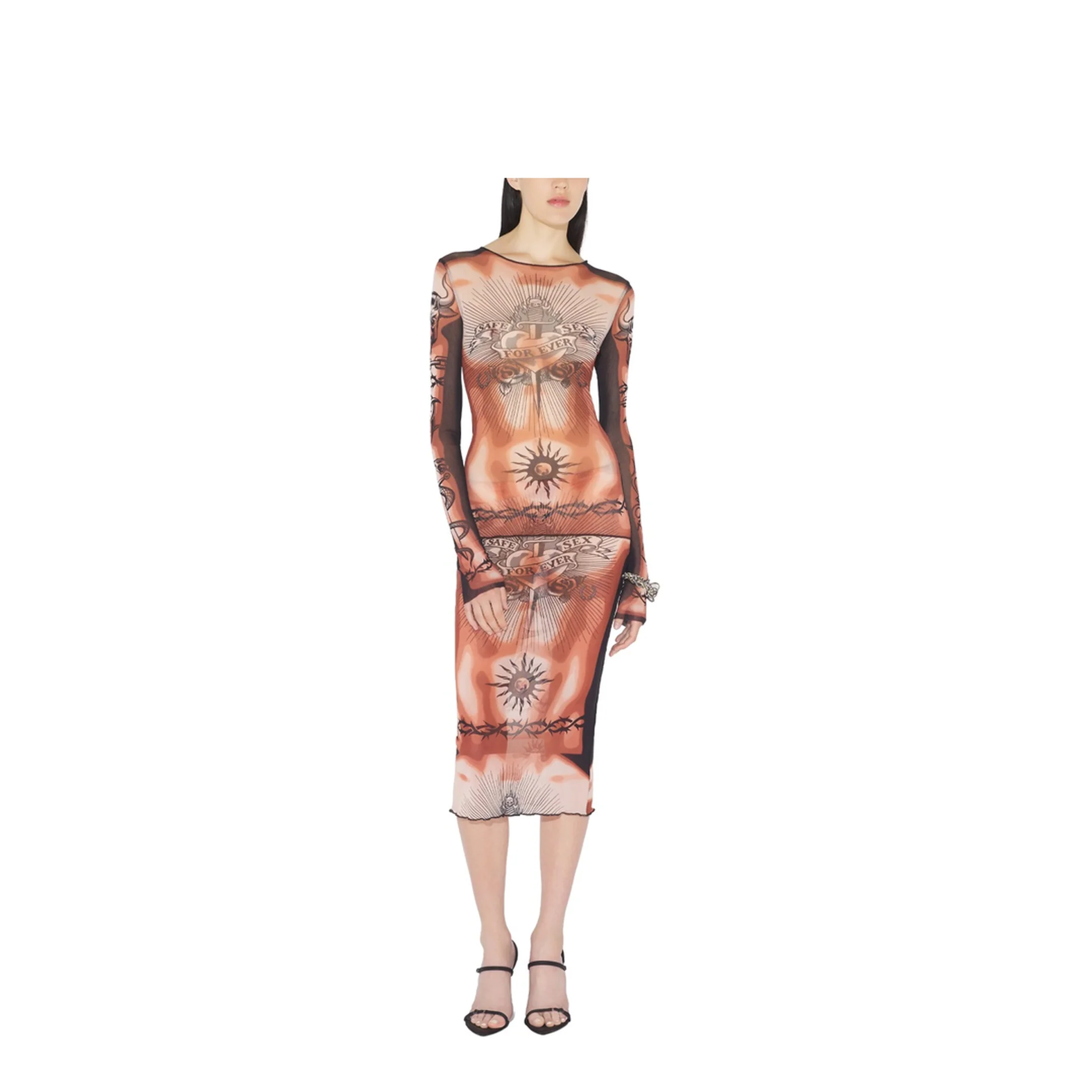 MIDI SKIRT WITH SAFE SEX TATTOO PRINT - Image 2