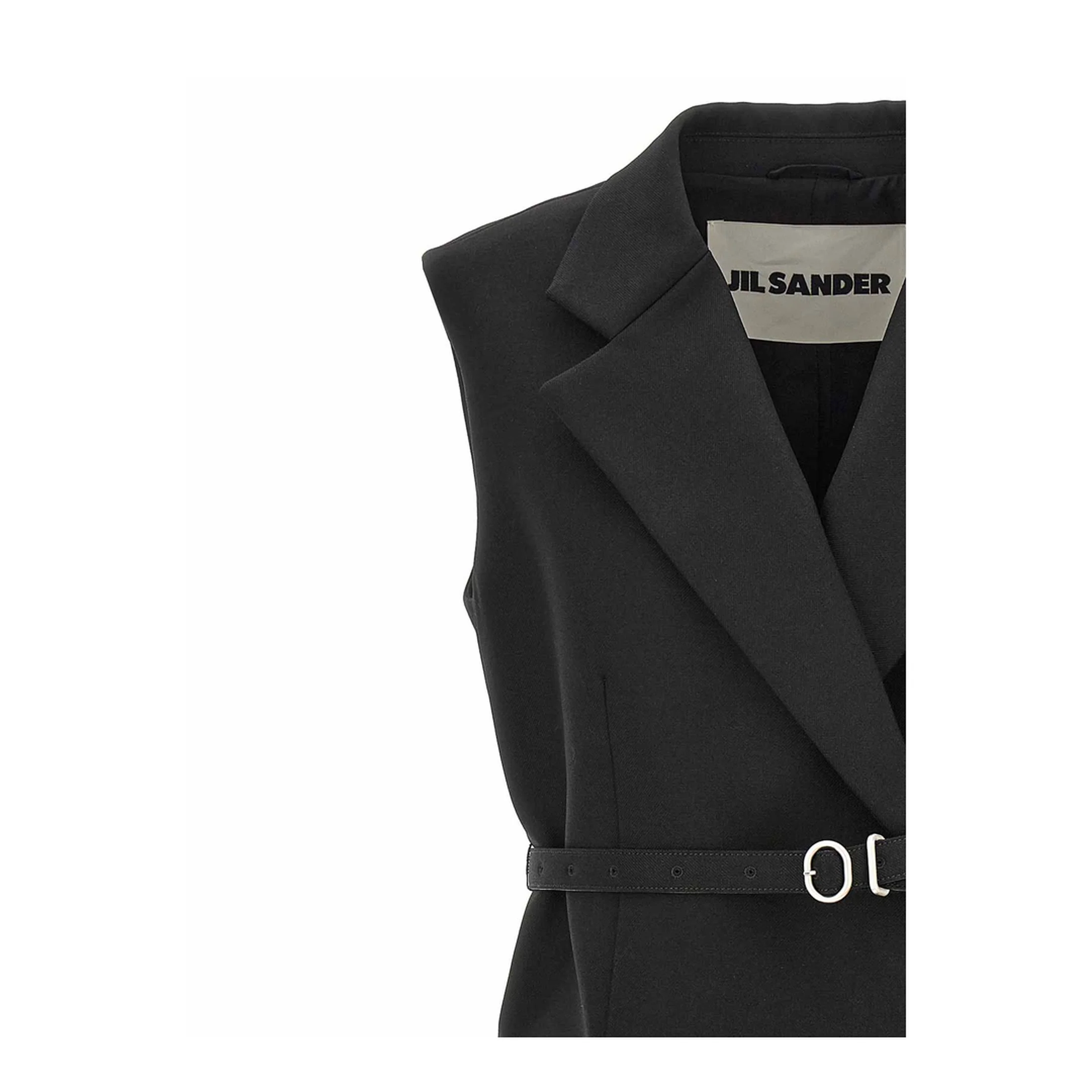 Belt Wool Vest Black - Image 3