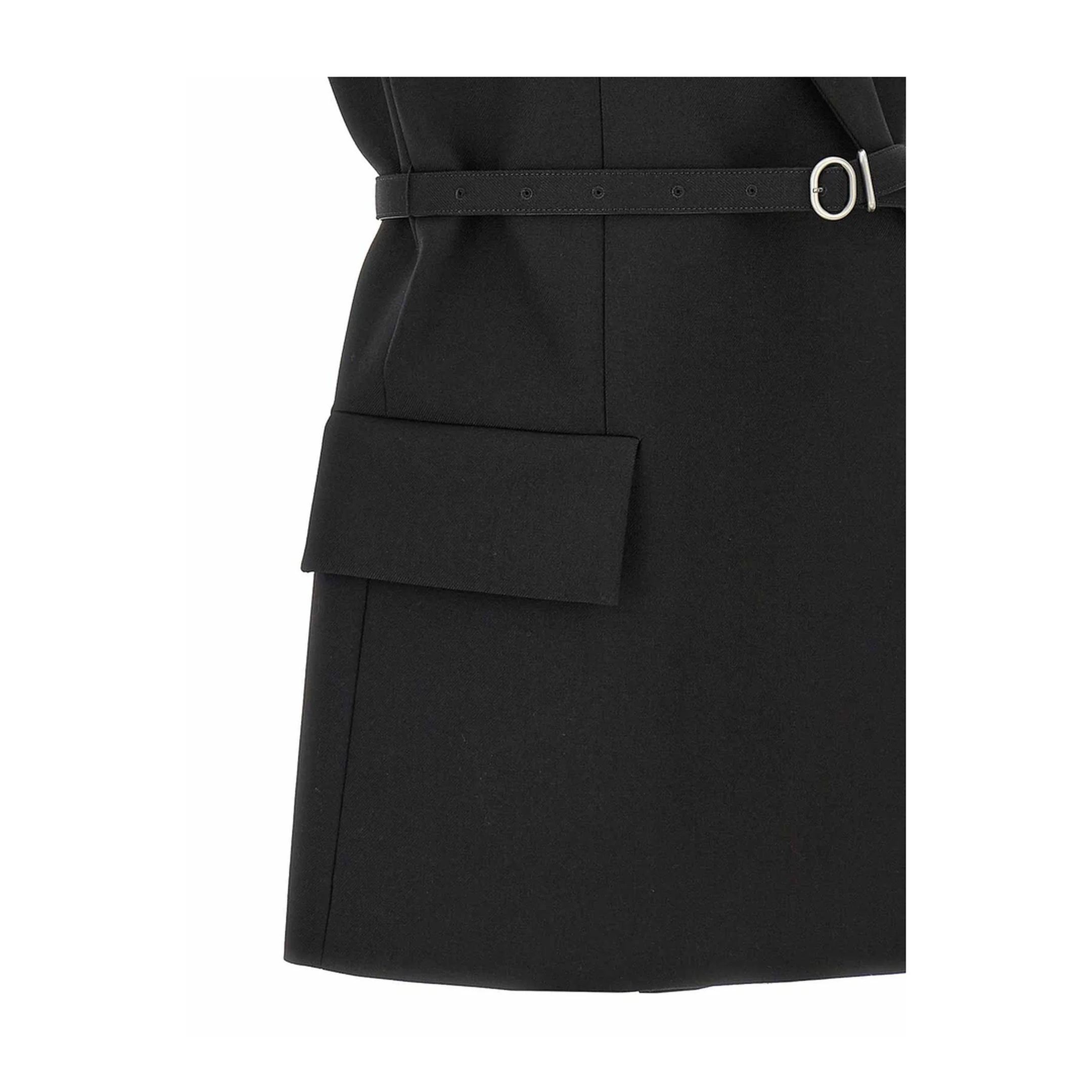 Belt Wool Vest Black - Image 4