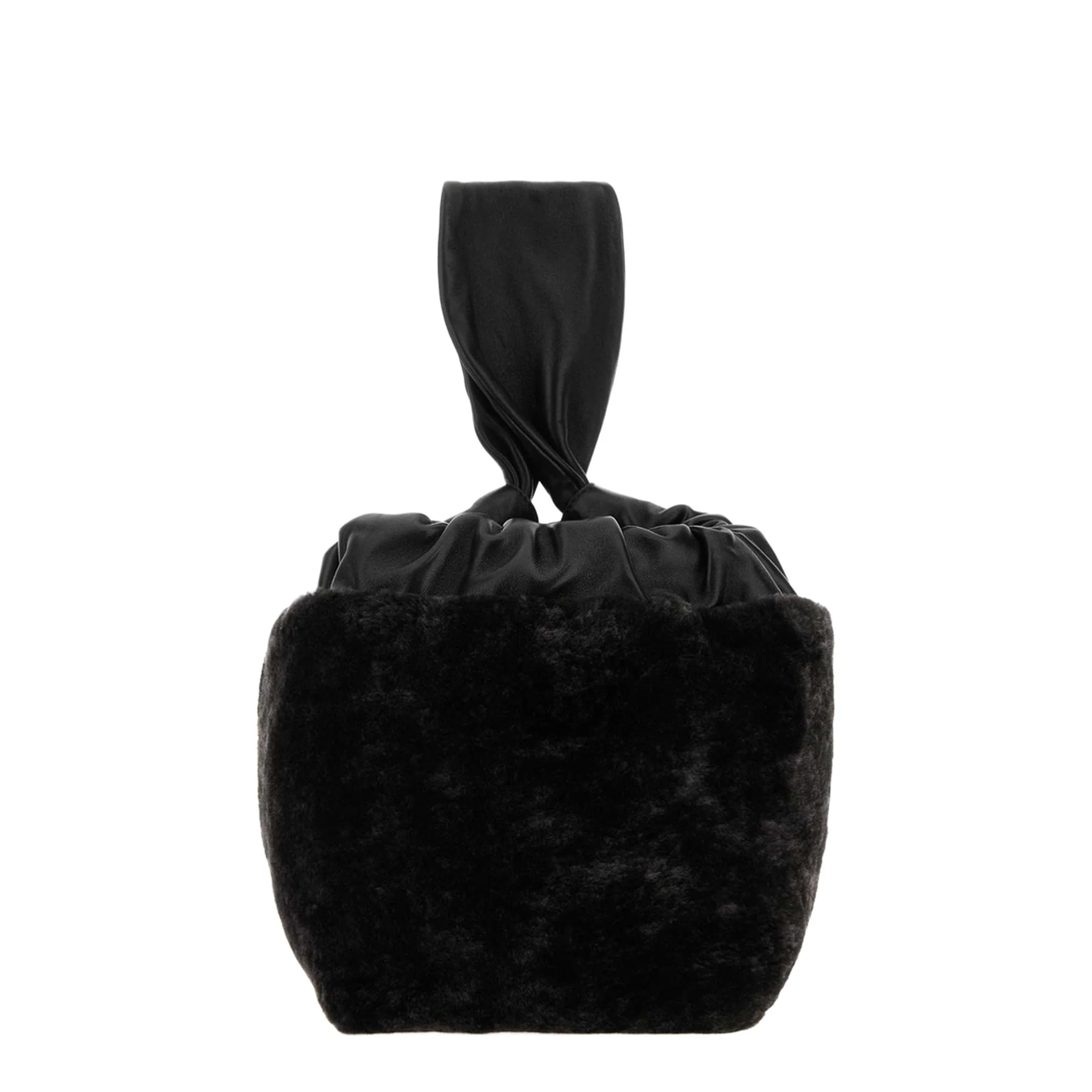 Black Shearling Clutch - Image 3