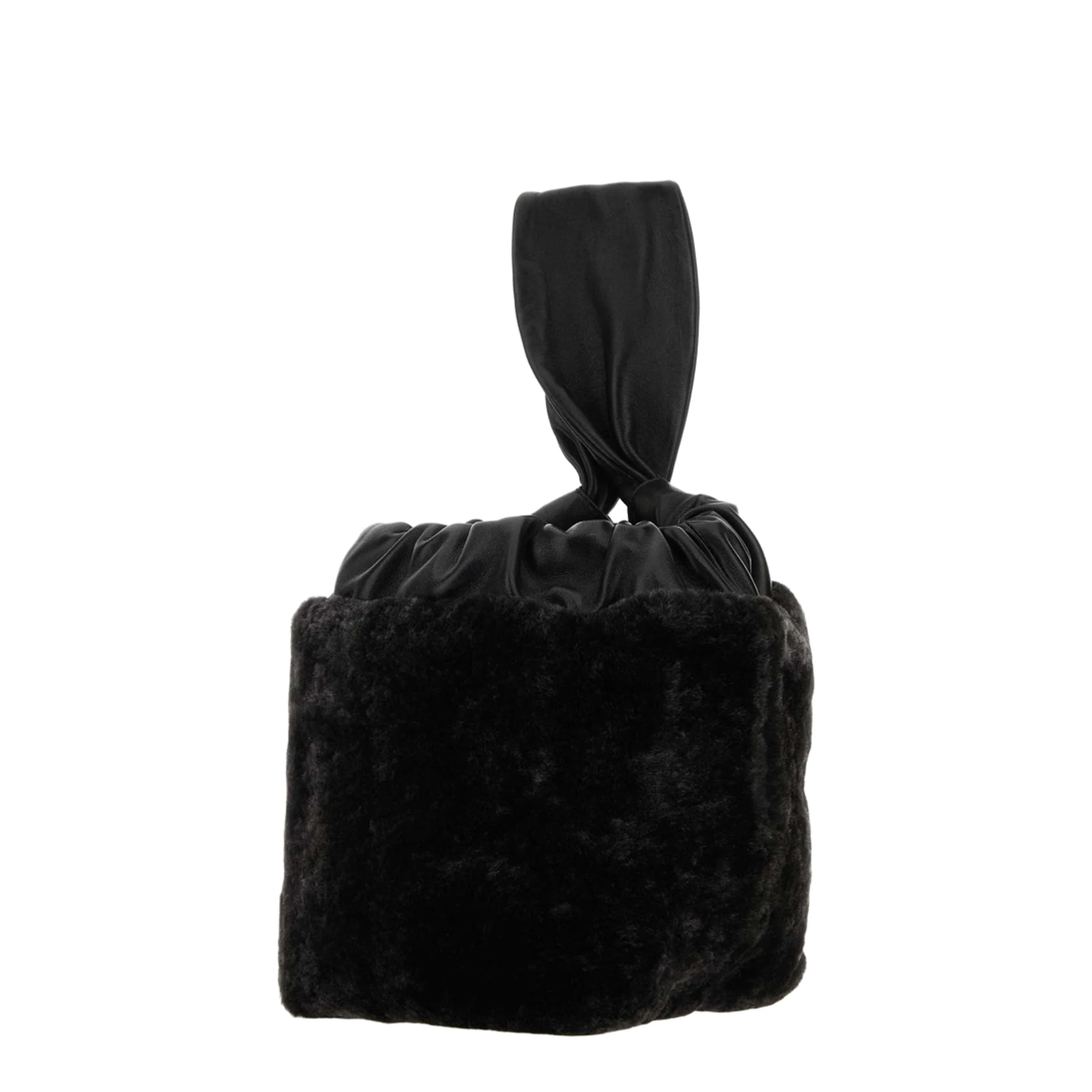 Black Shearling Clutch - Image 4