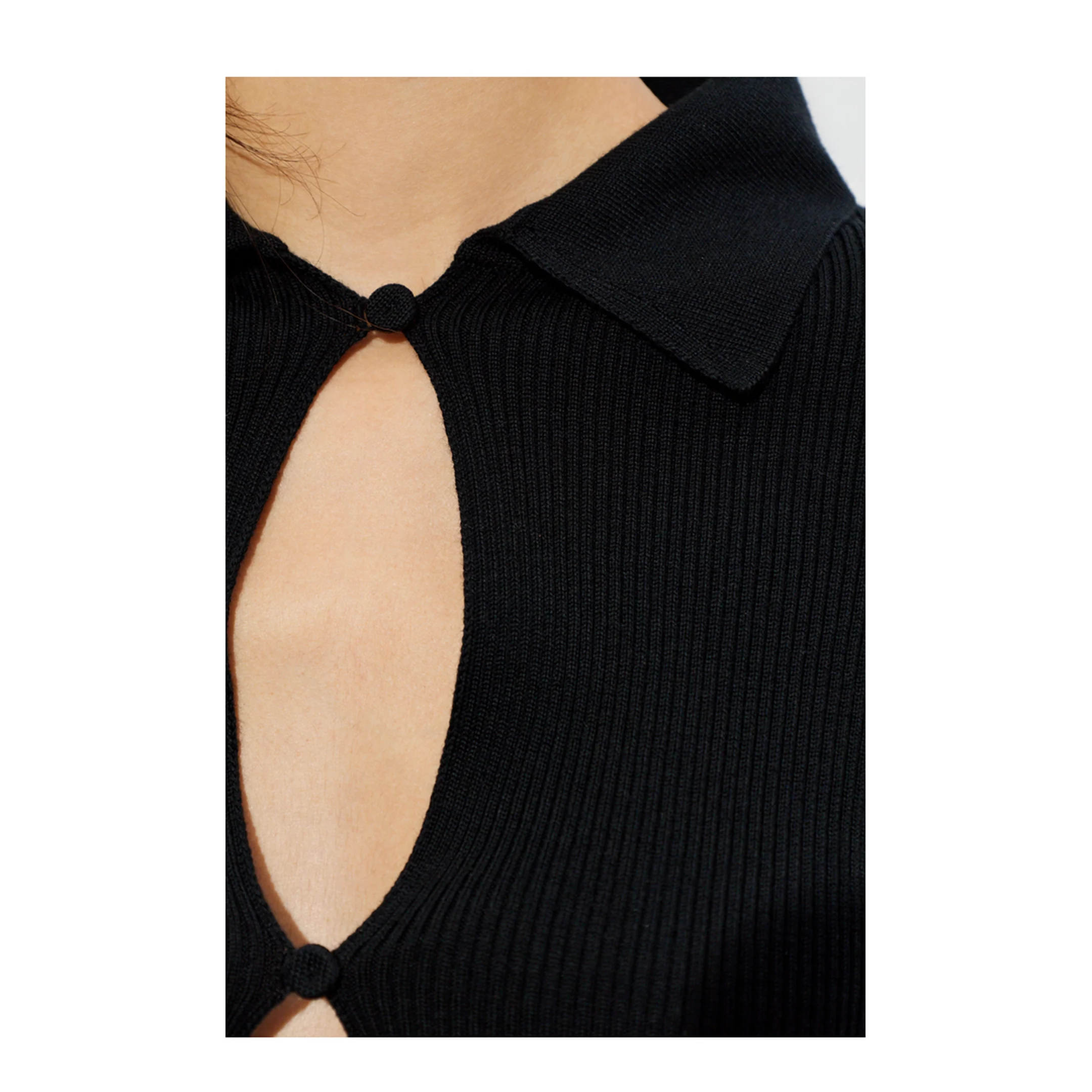 Black Wool Cardigan - Image 3