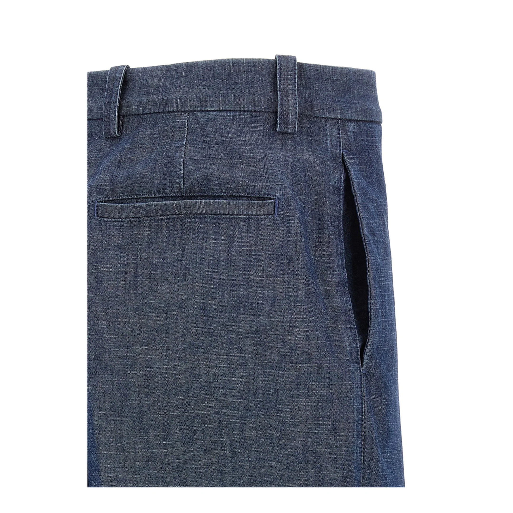 Blue Cotton Bermuda Shorts - Image 2