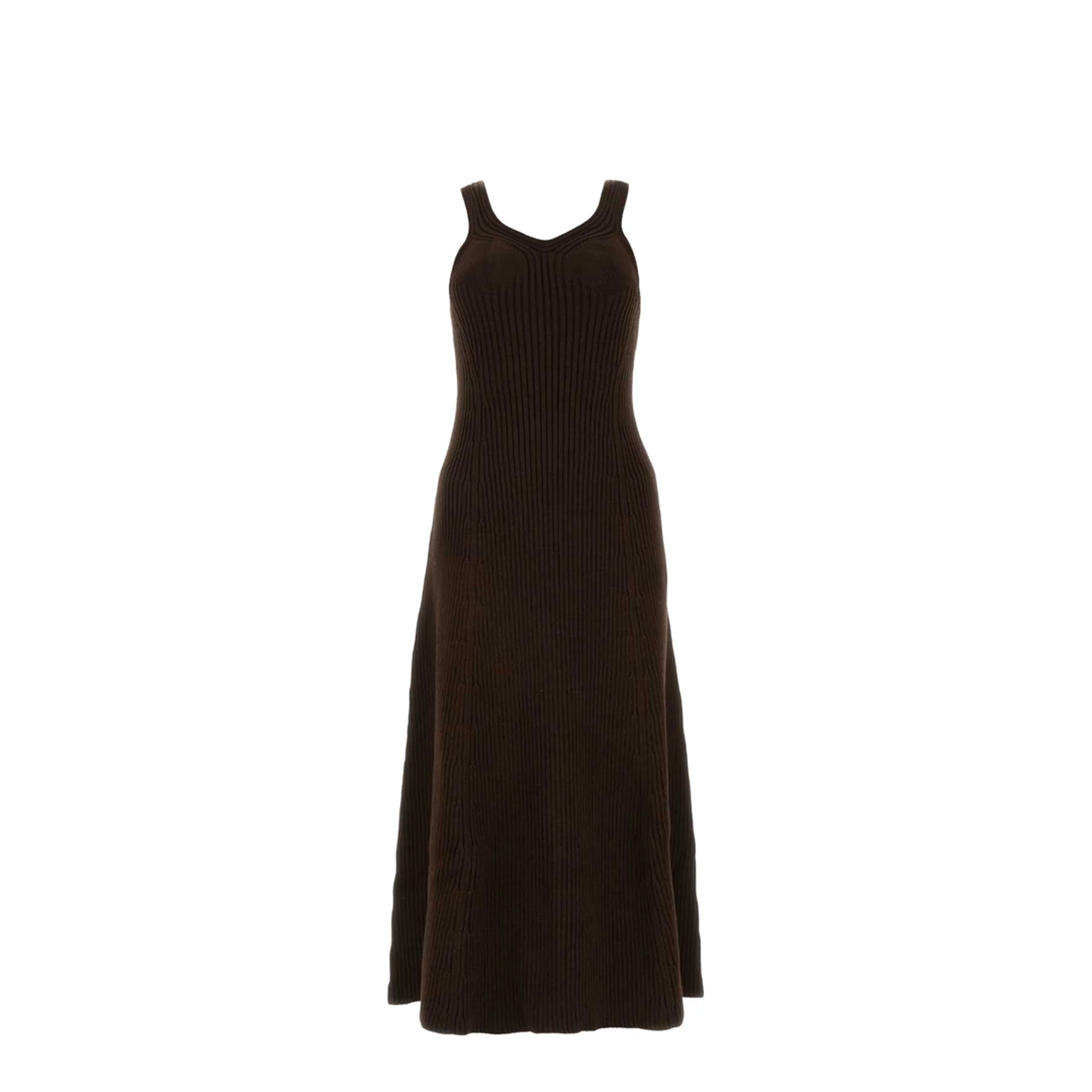 Chocolate Cotton Blend Dress - Image 3
