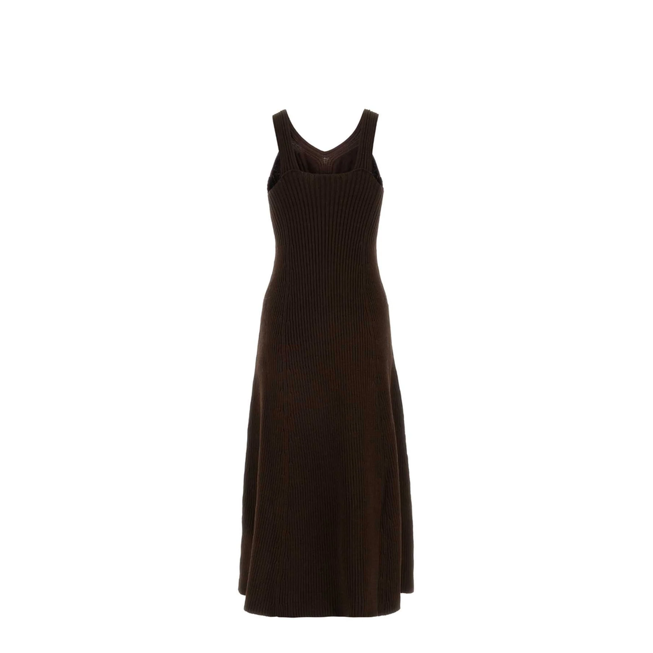 Chocolate Cotton Blend Dress - Image 4