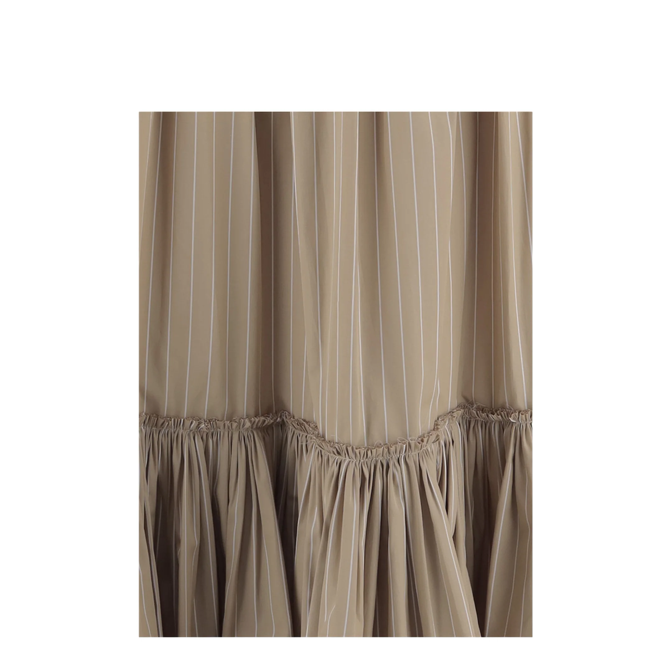 Striped Pattern Cotton Skirt Brown - Image 2
