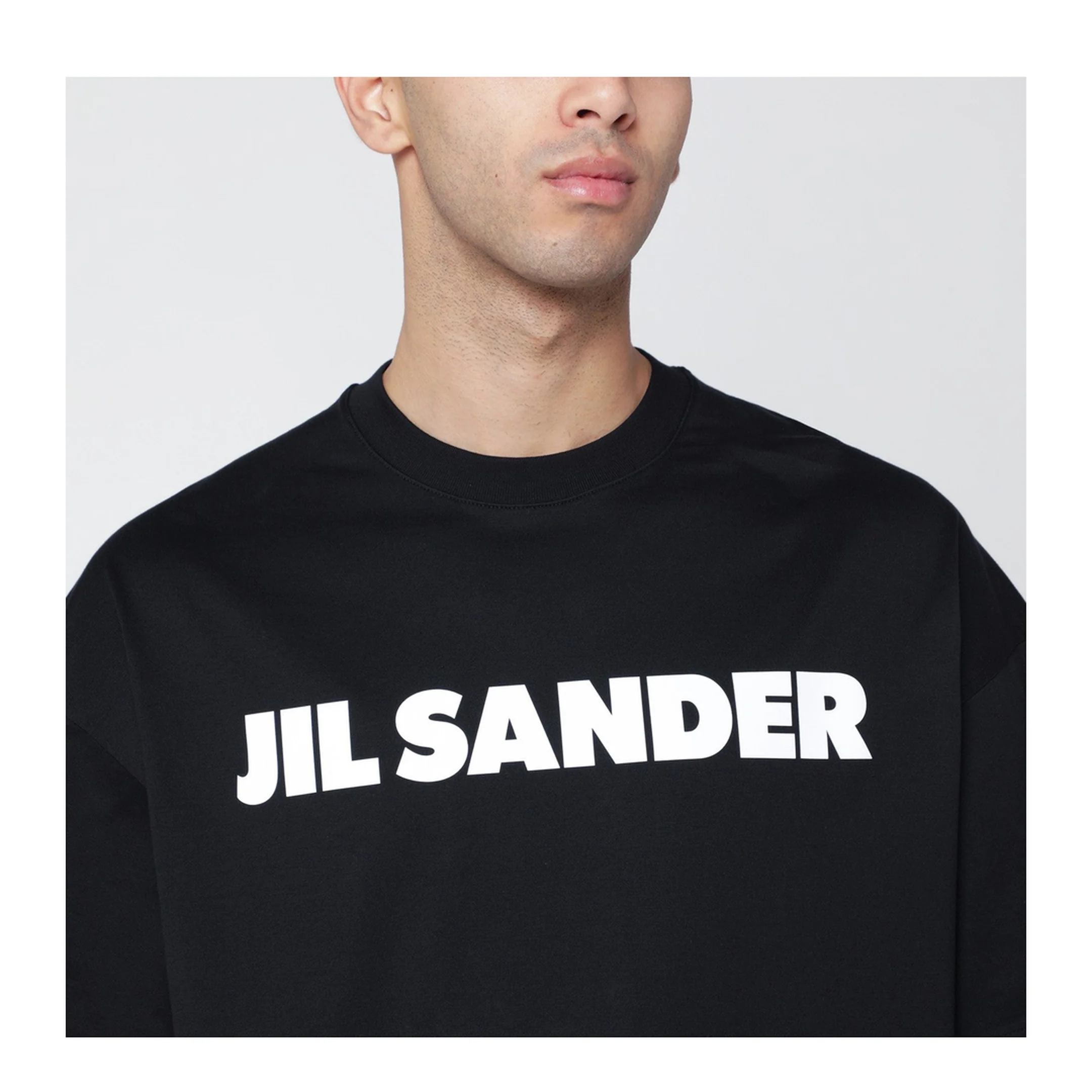 Men's Logo Letter Cotton T-Shirt Black - Image 2
