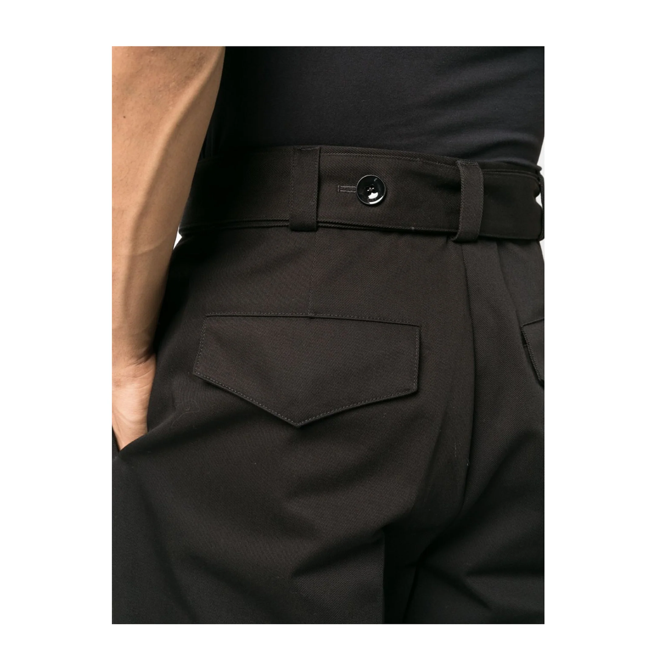 Men's Cotton Trousers Black - Image 4