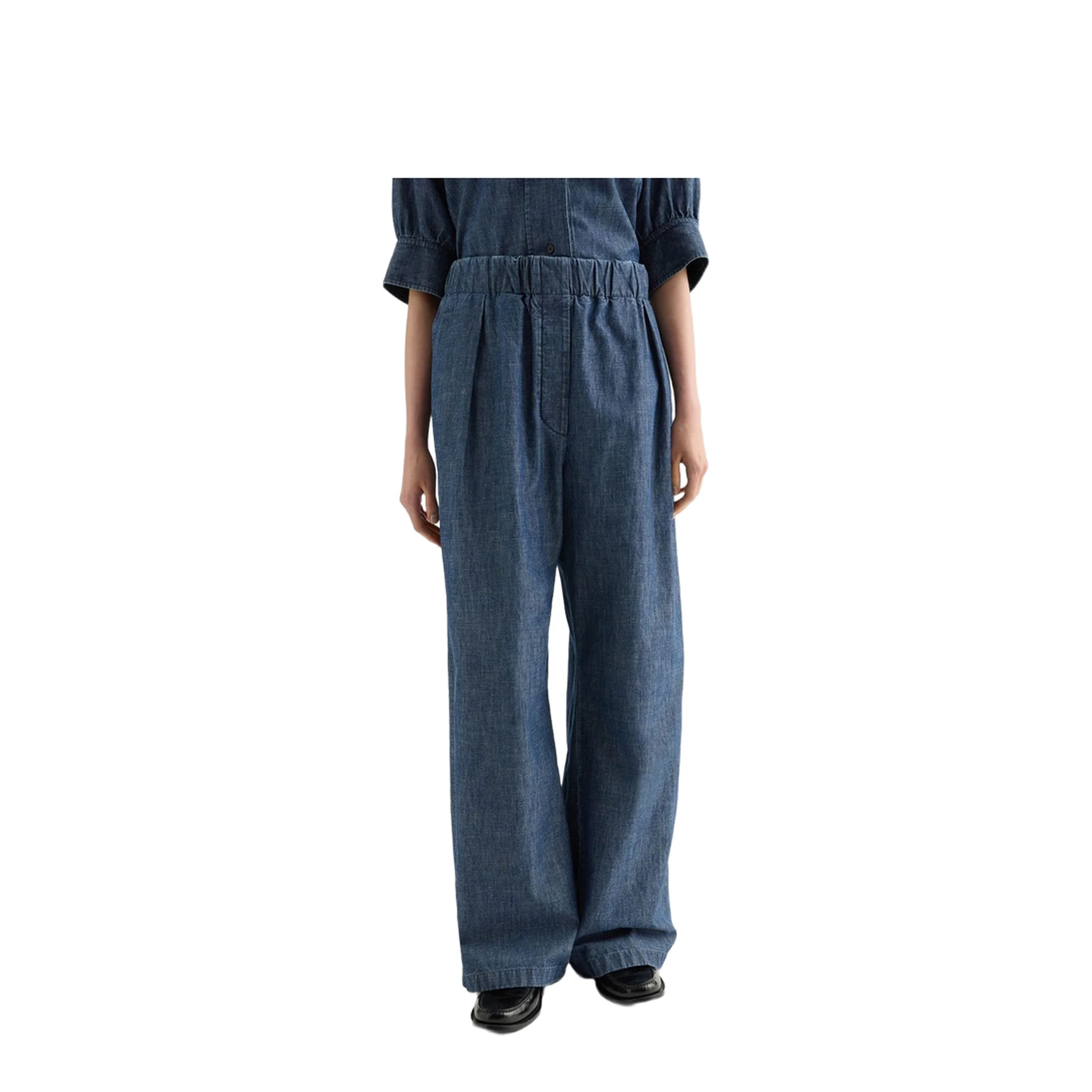 Cotton Wide-Leg Trousers - Image 2