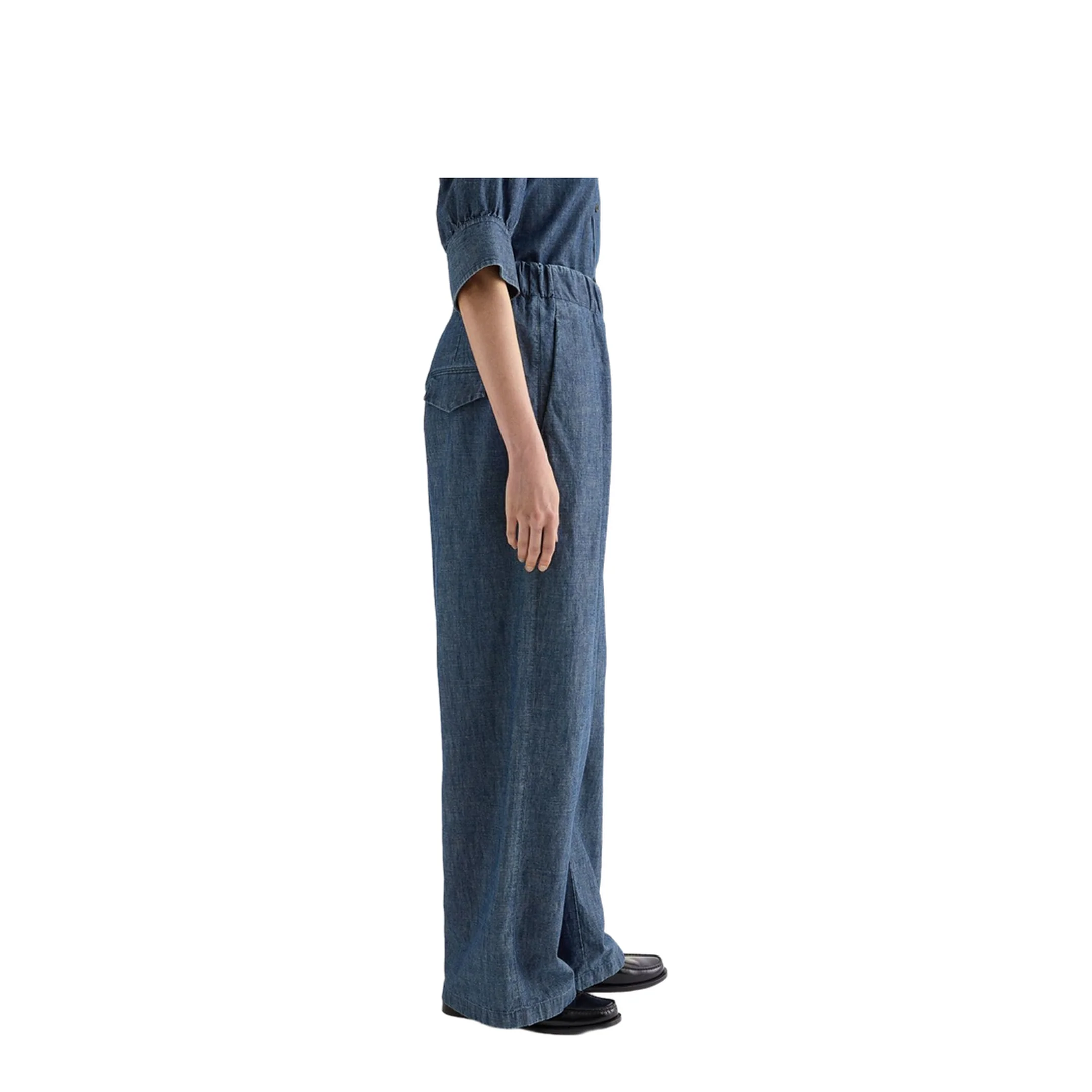 Cotton Wide-Leg Trousers - Image 4