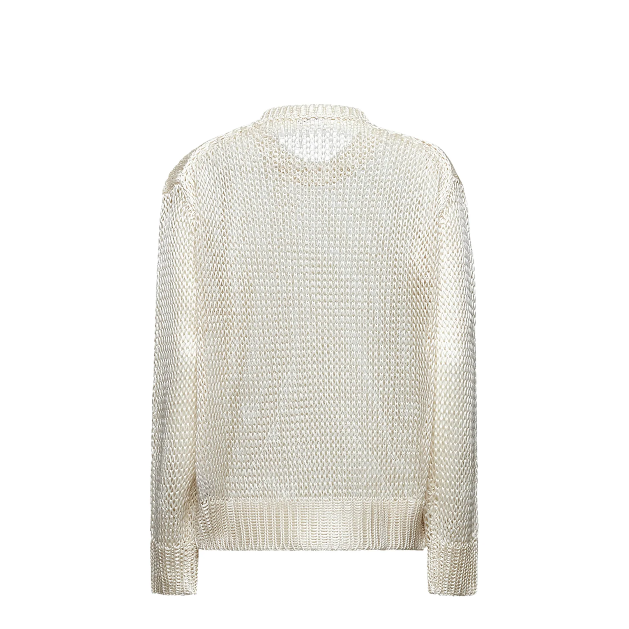 Cream Crochet Sweater White - Image 2