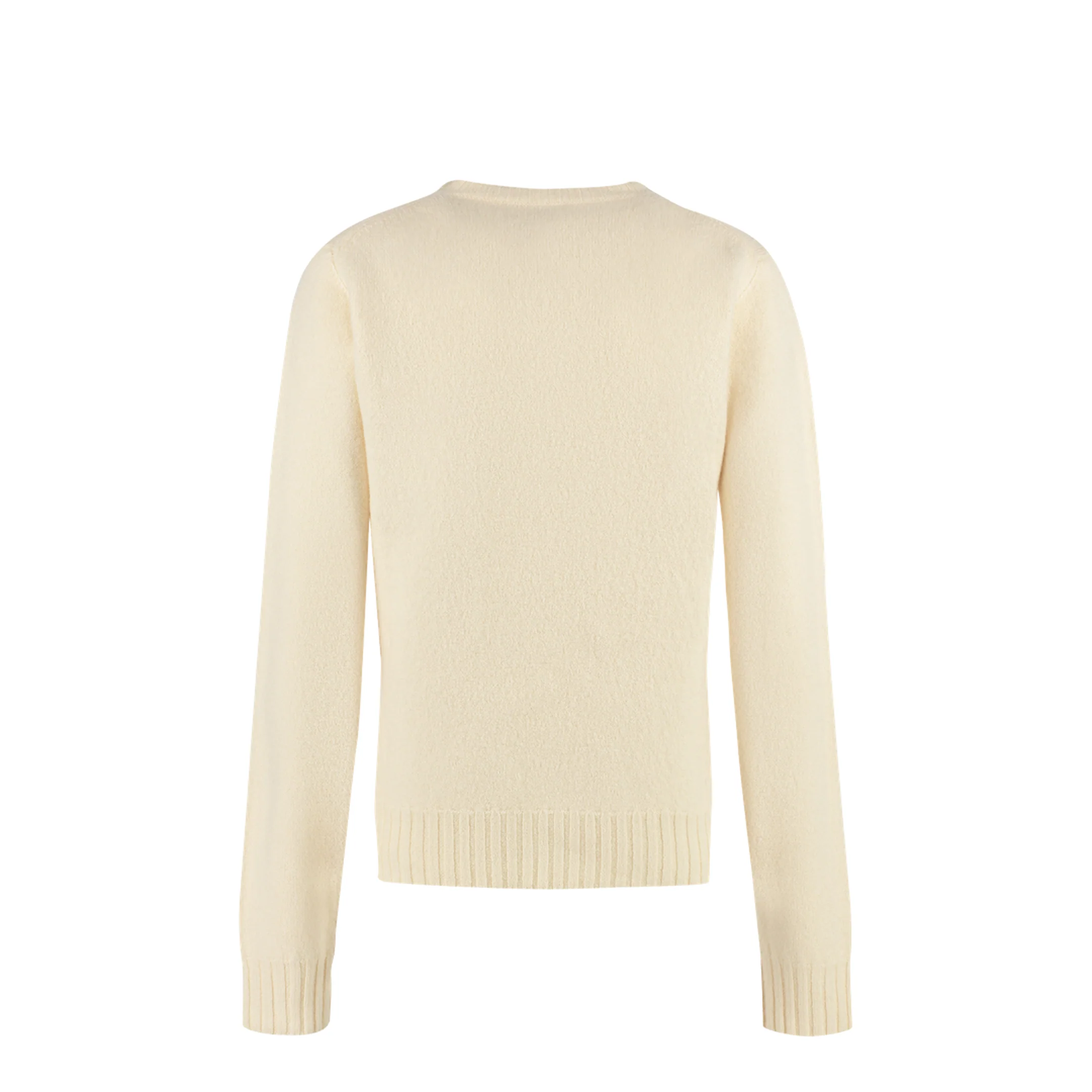Crew-Neck Wool Sweater Beige - Image 2