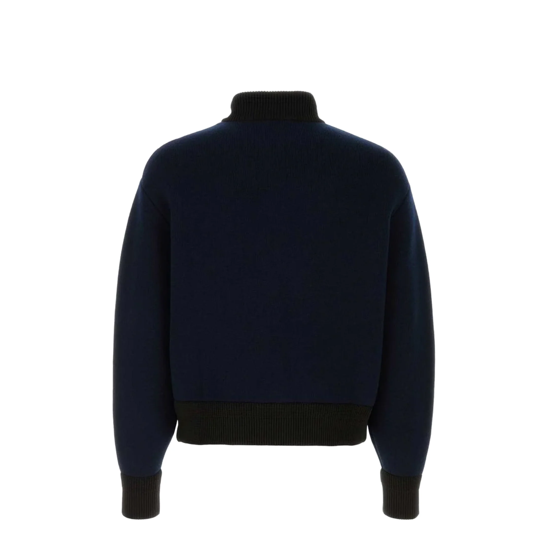 Dark Blue Wool Blend Cardigan - Image 2
