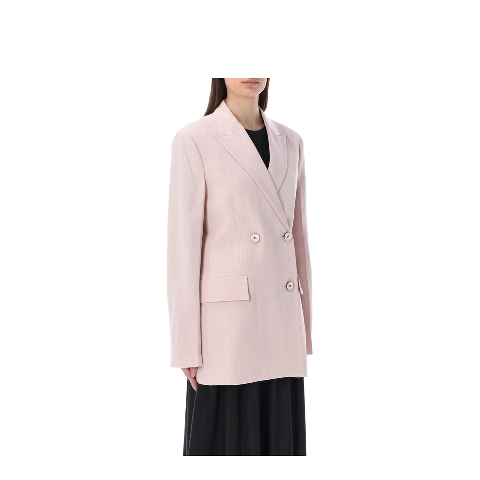 Double Breast Blazer Jacket Pink - Image 4