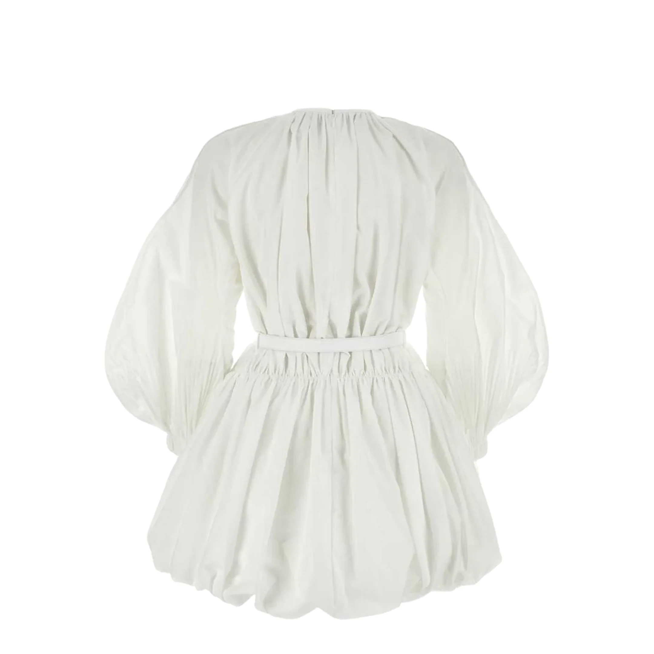 WHITE COTTON MINI DRESS - Image 2