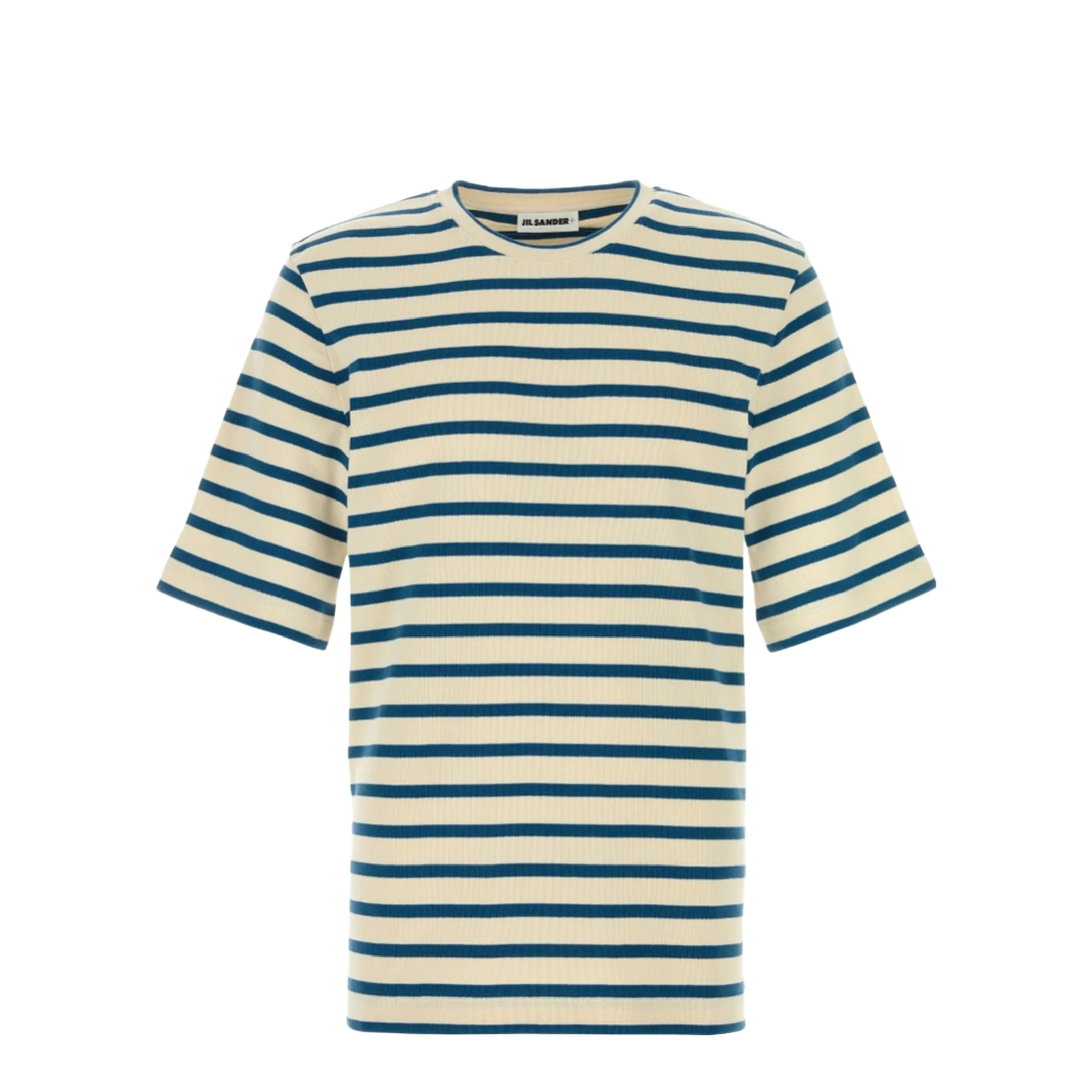 Striped Cotton T-Shirt - White/Blue