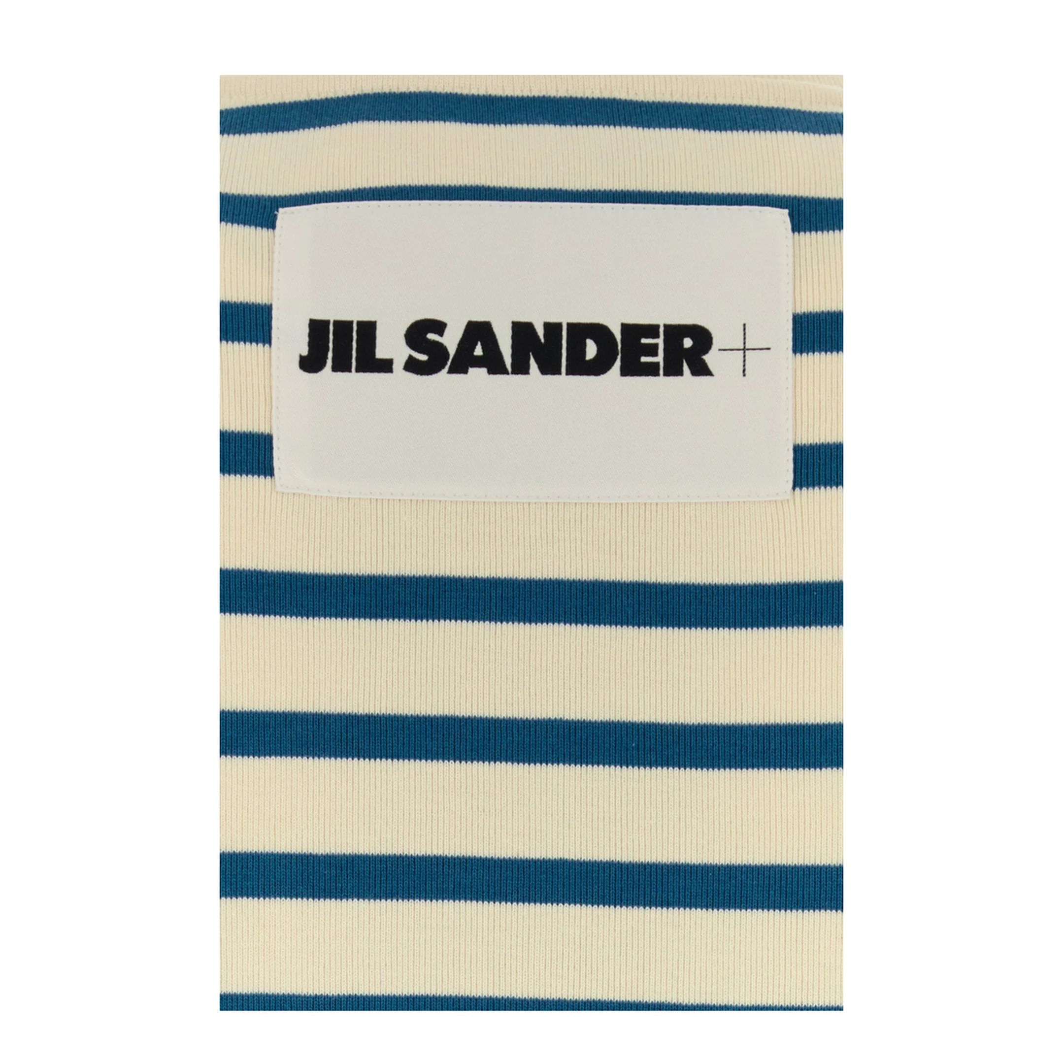Striped Cotton T-Shirt - White/Blue - Image 3